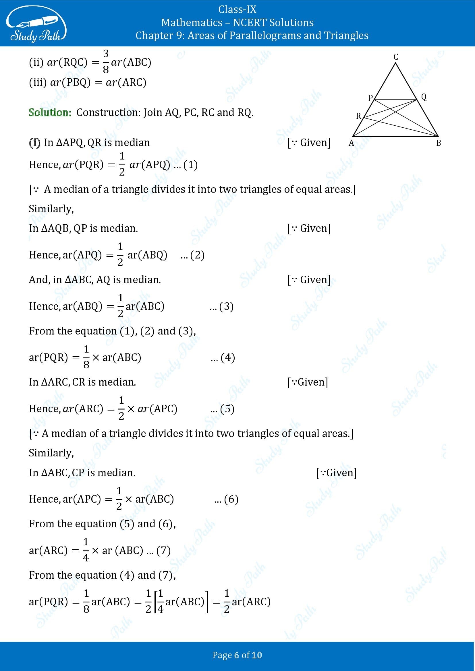 NCERT Solutions for Class 9 Maths Chapter 9 Areas of Parallelograms and Triangles Exercise 9.4 00006