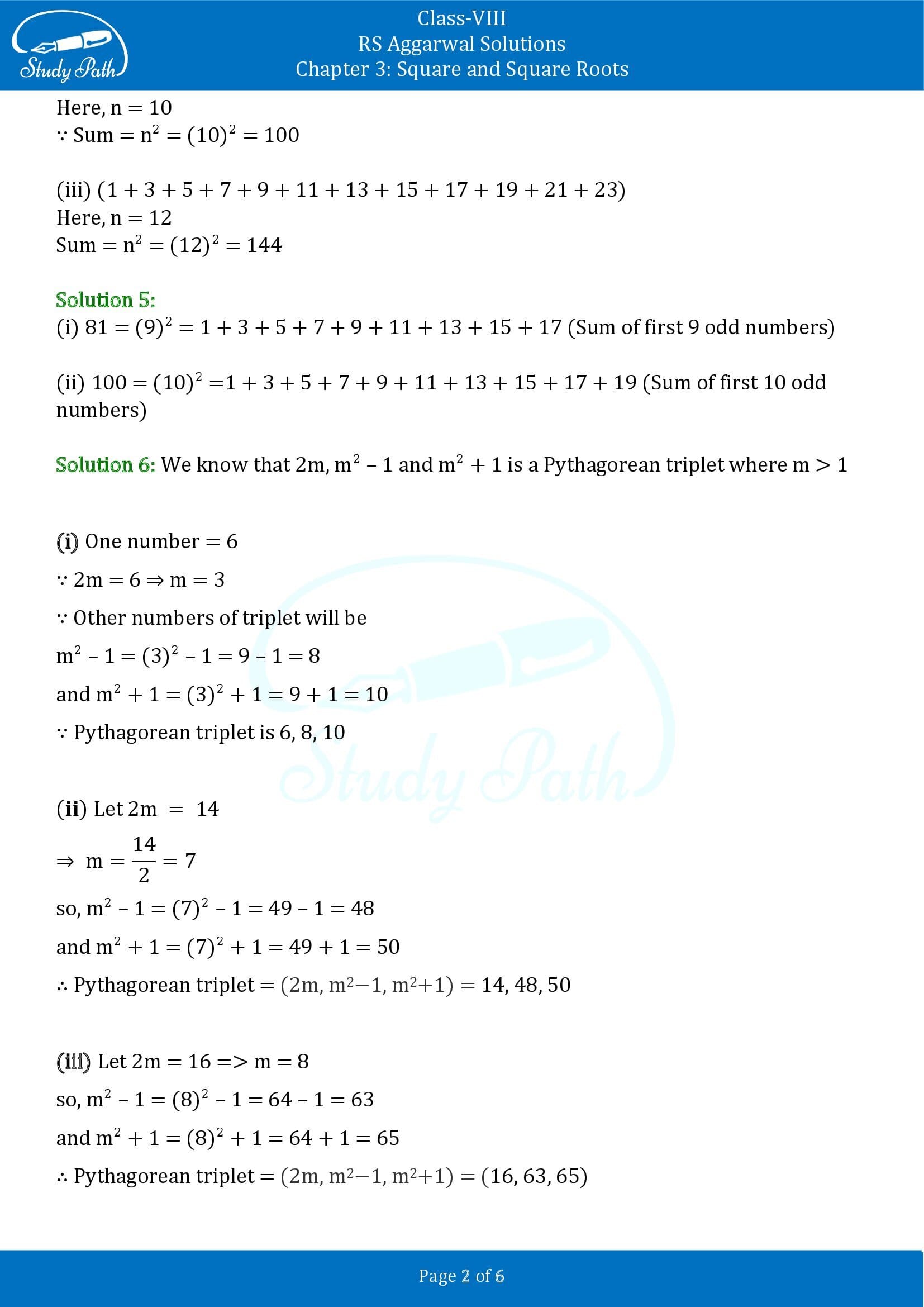 RS Aggarwal Solutions Class 8 Chapter 3 Square and Square Roots Exercise 3B 00002