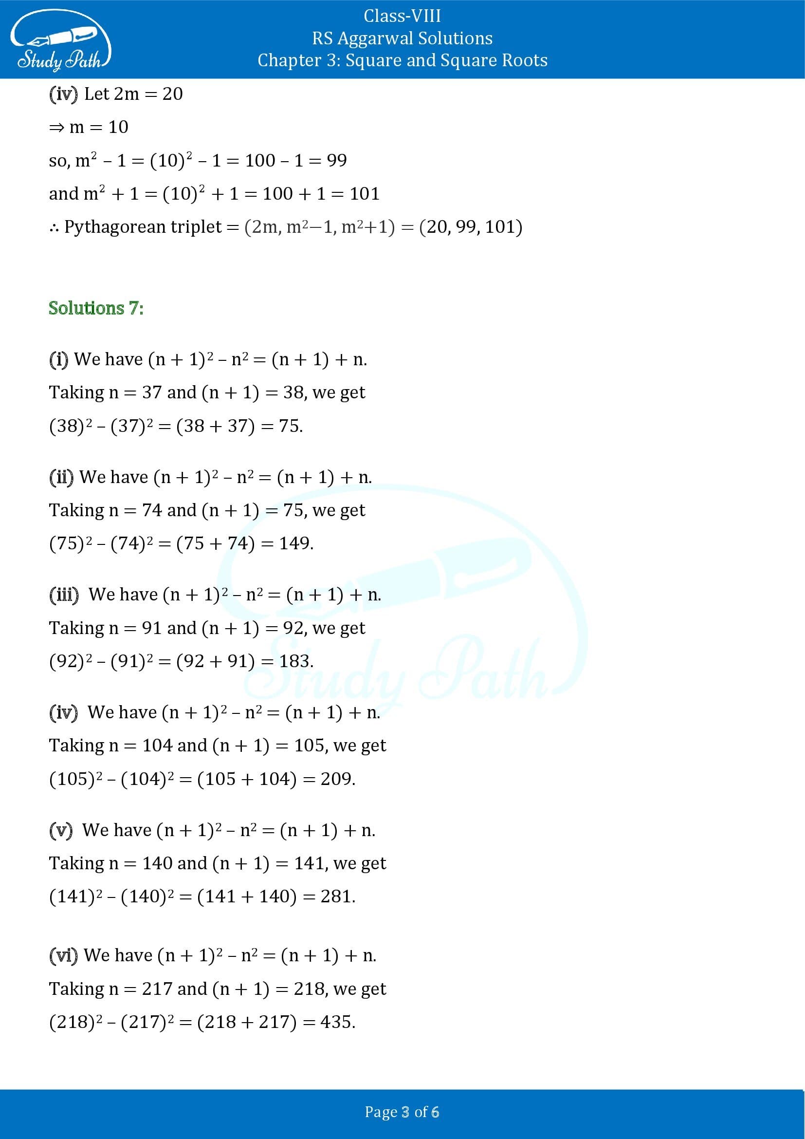 RS Aggarwal Solutions Class 8 Chapter 3 Square and Square Roots Exercise 3B 00003