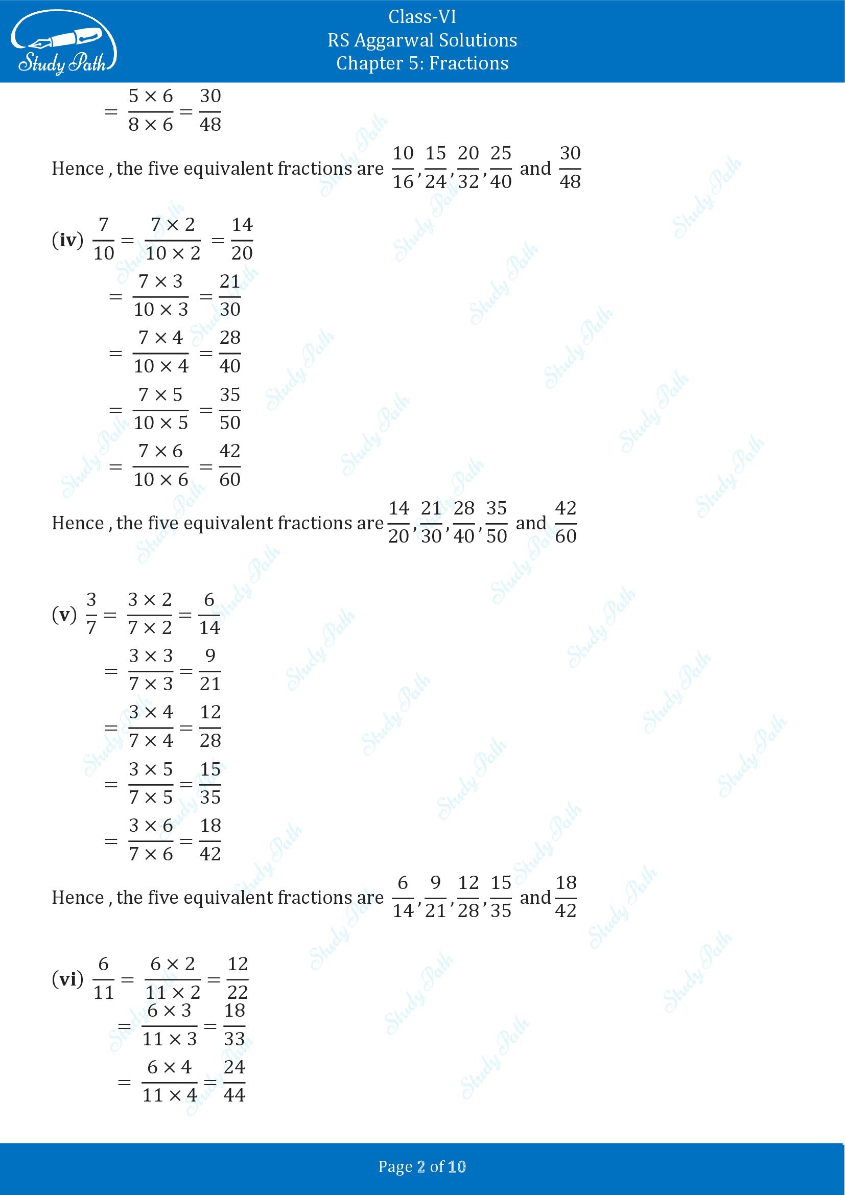 RS Aggarwal Solutions Class 6 Chapter 5 Fractions Exercise 5C 00002
