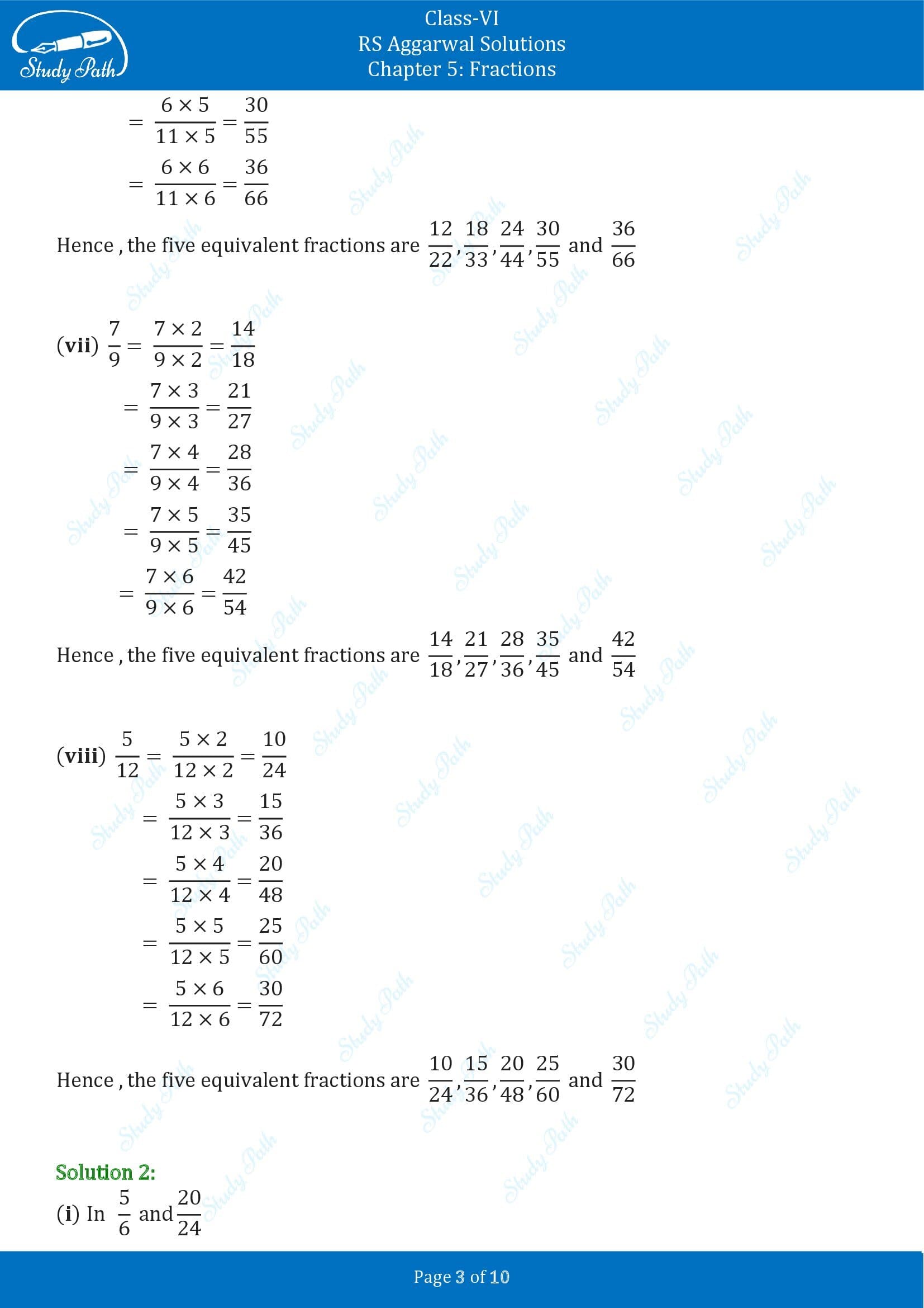 RS Aggarwal Solutions Class 6 Chapter 5 Fractions Exercise 5C 00003
