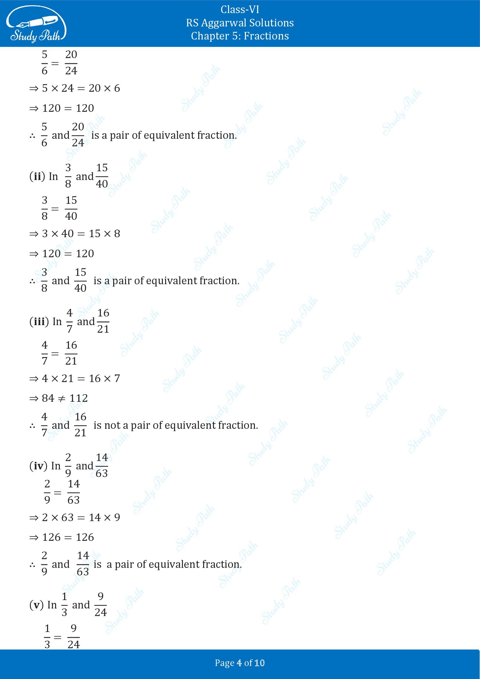 RS Aggarwal Solutions Class 6 Chapter 5 Fractions Exercise 5C 00004