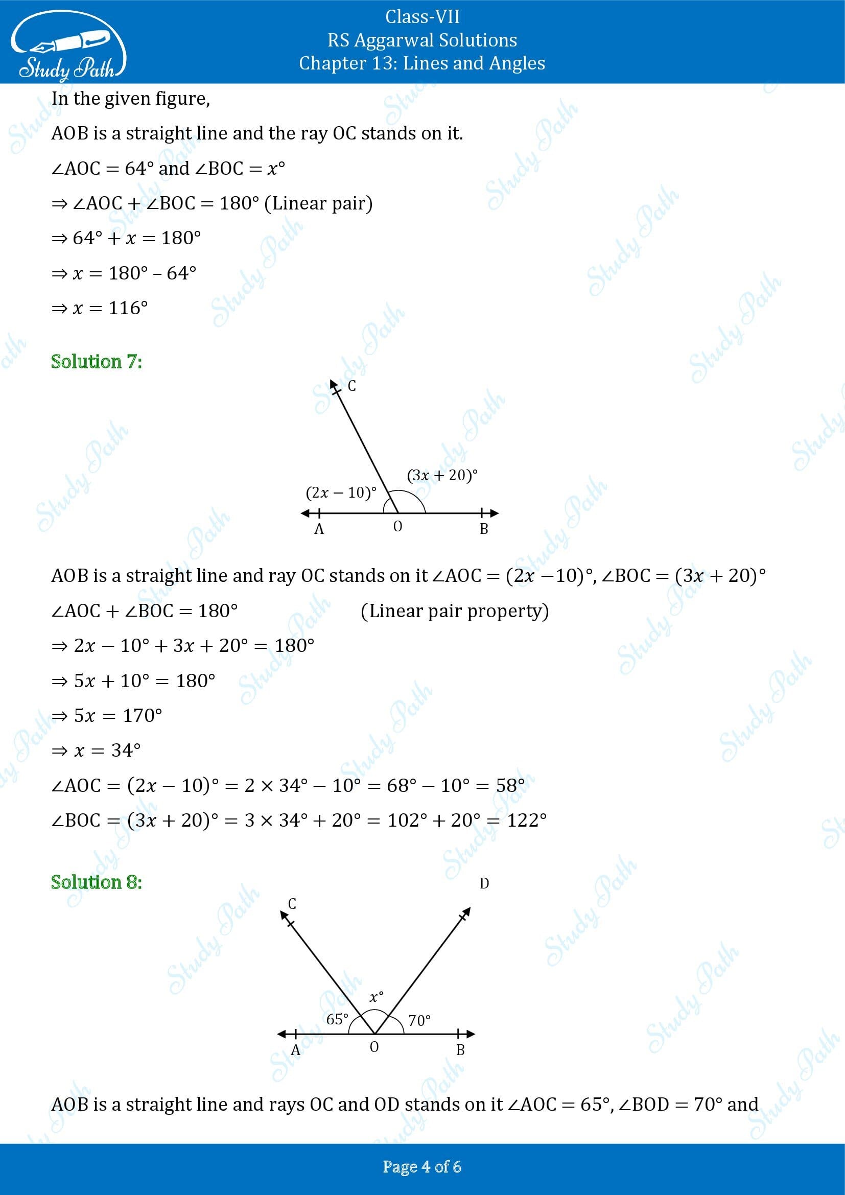 RS Aggarwal Solutions Class 7 Chapter 13 Lines and Angles 00004