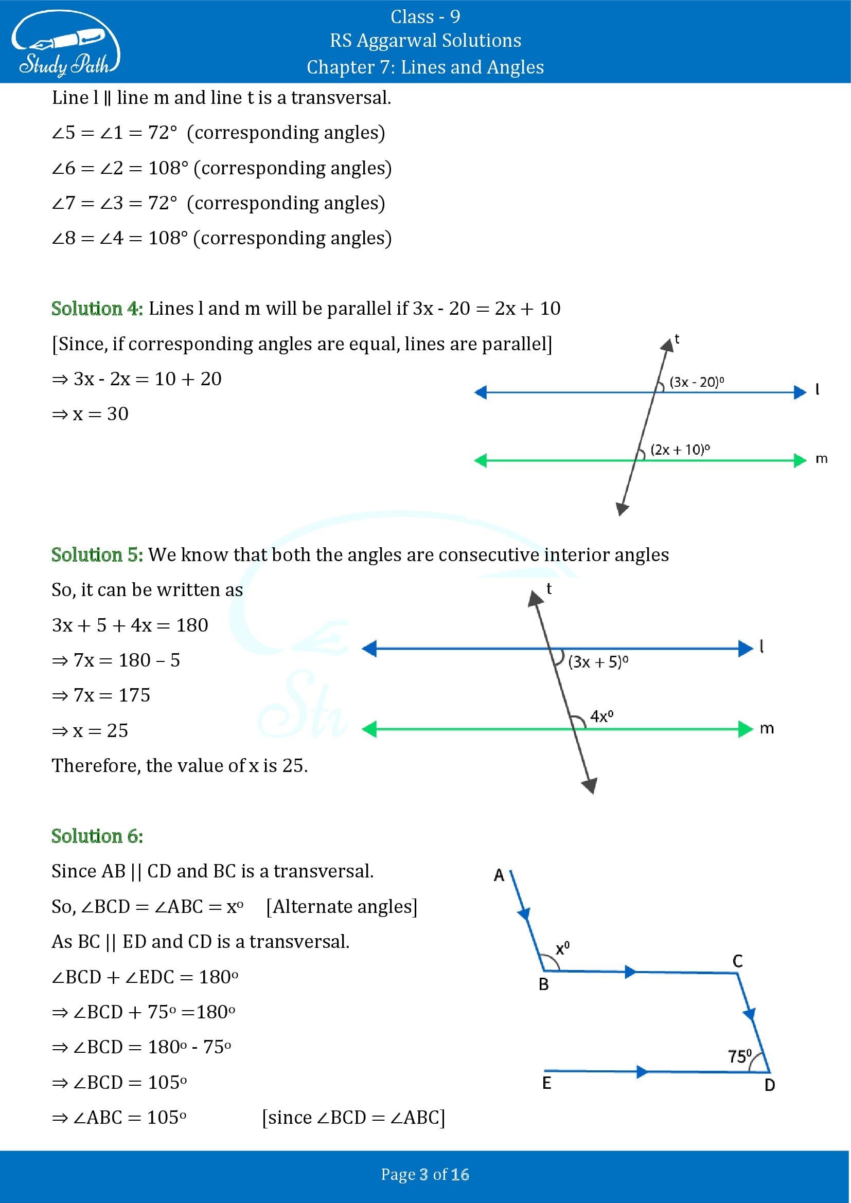 RS Aggarwal Solutions Class 9 Chapter 7 Lines and Angles Exercise 7C 00003