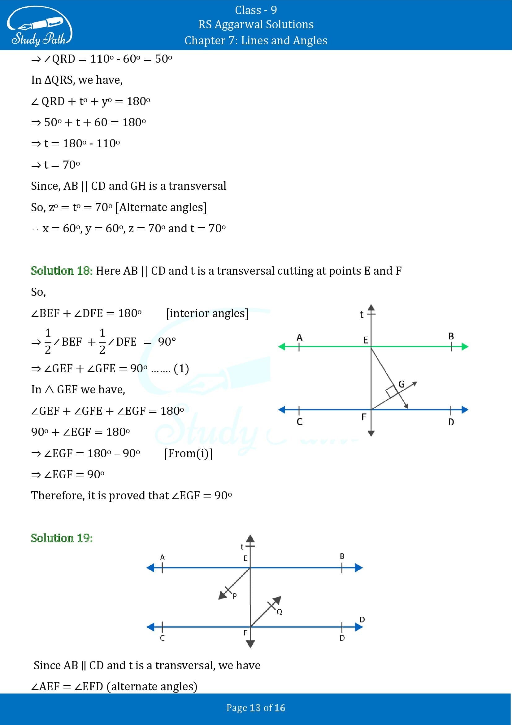 RS Aggarwal Solutions Class 9 Chapter 7 Lines and Angles Exercise 7C 00013