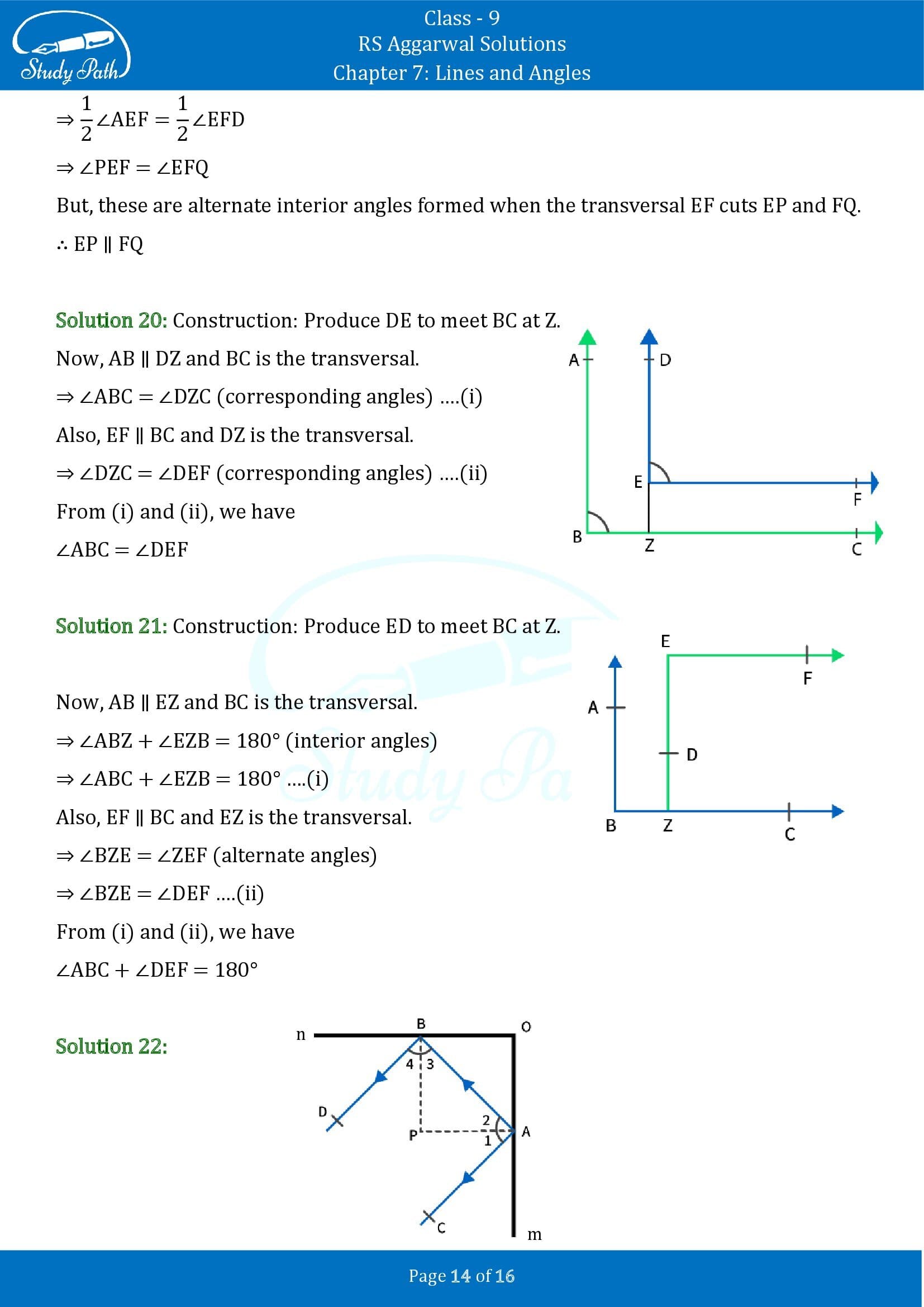 RS Aggarwal Solutions Class 9 Chapter 7 Lines and Angles Exercise 7C 00014