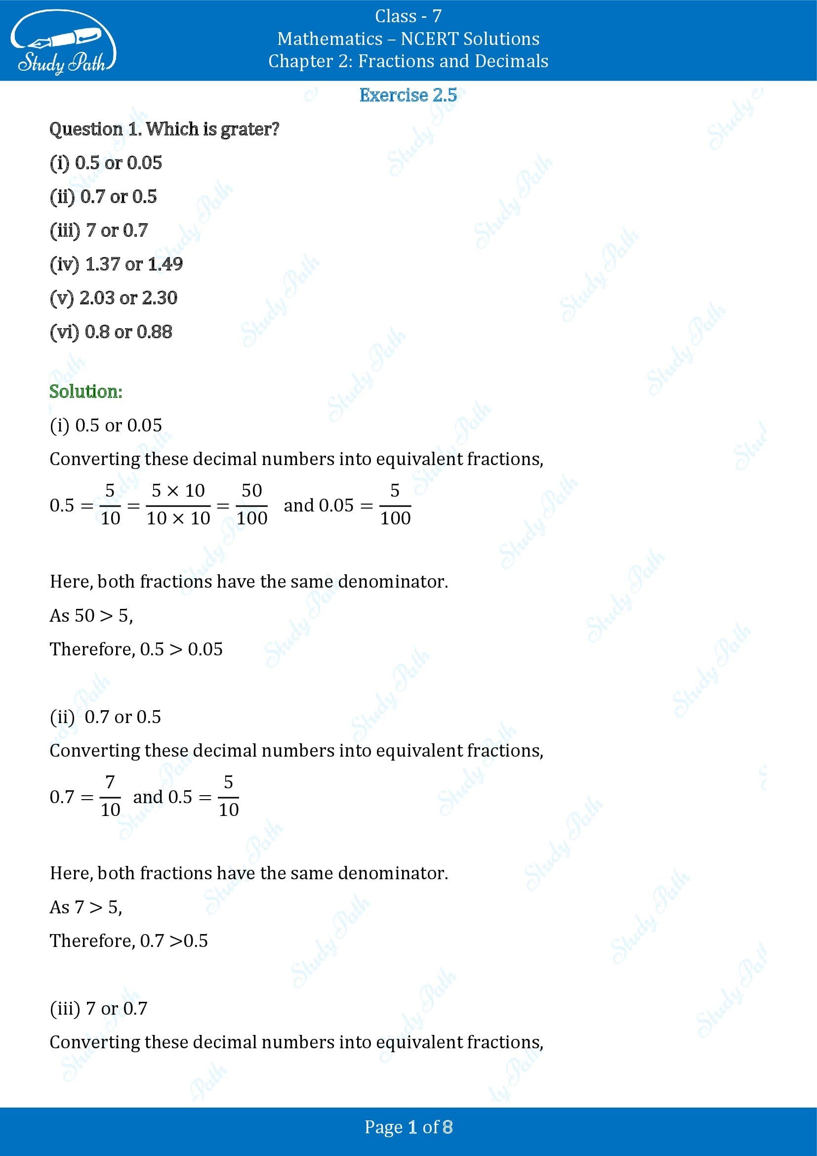 NCERT Solutions for Class 7 Maths Chapter 2 Fractions and Decimals Exercise 2.5 00001