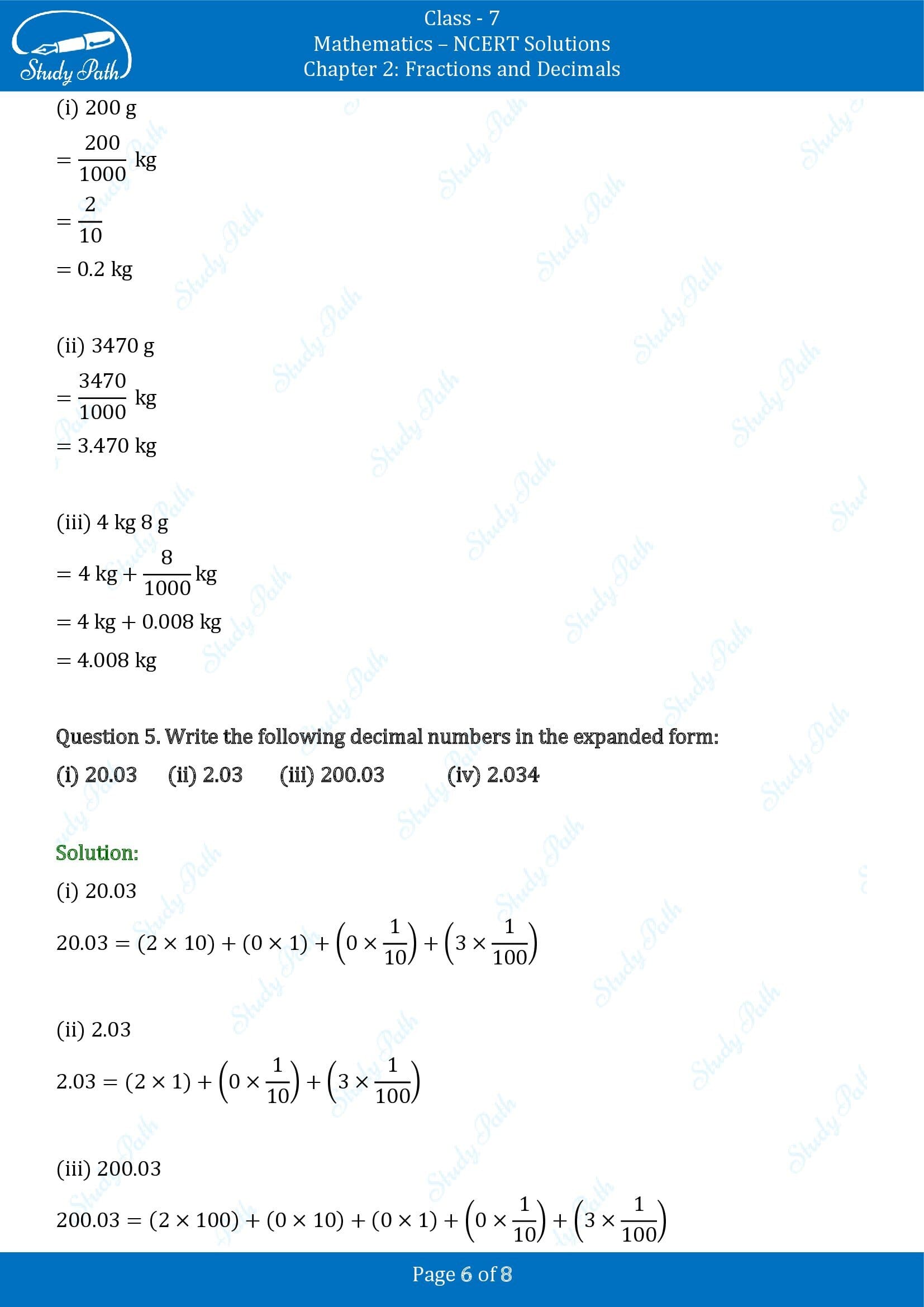 NCERT Solutions for Class 7 Maths Chapter 2 Fractions and Decimals Exercise 2.5 00006