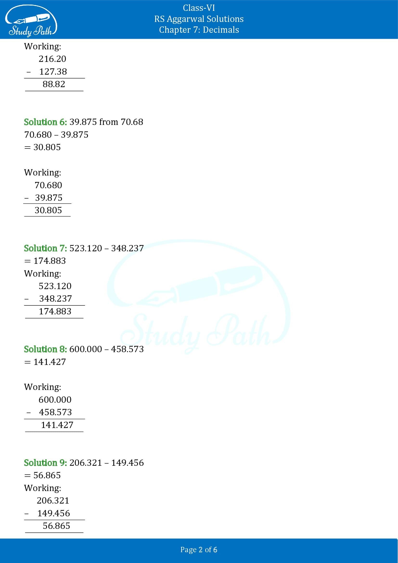 RS Aggarwal Solutions Class 6 Chapter 7 Decimals Exercise 7D 00002