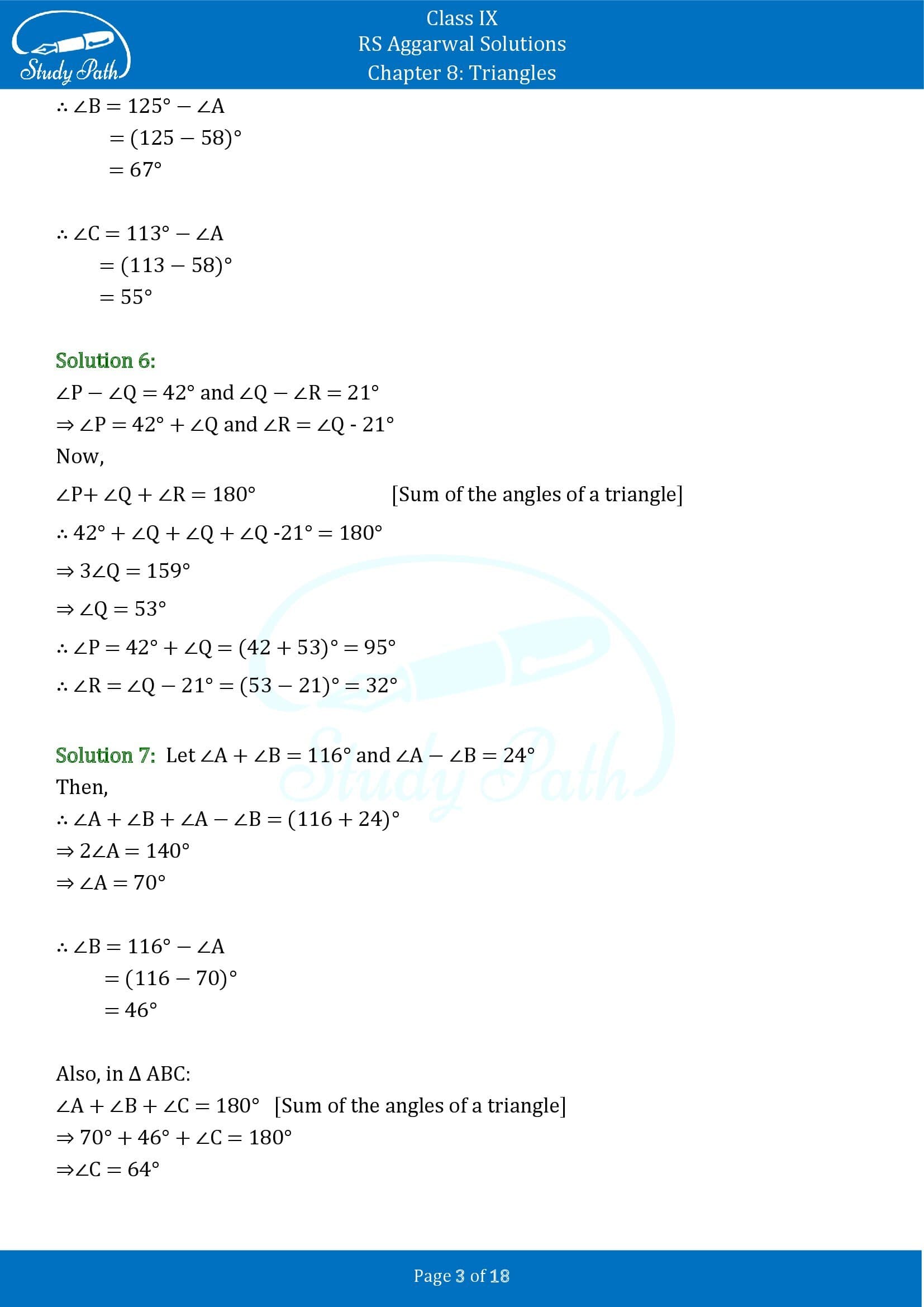 RS Aggarwal Solutions Class 9 Chapter 8 Triangles Exercise 8 0003