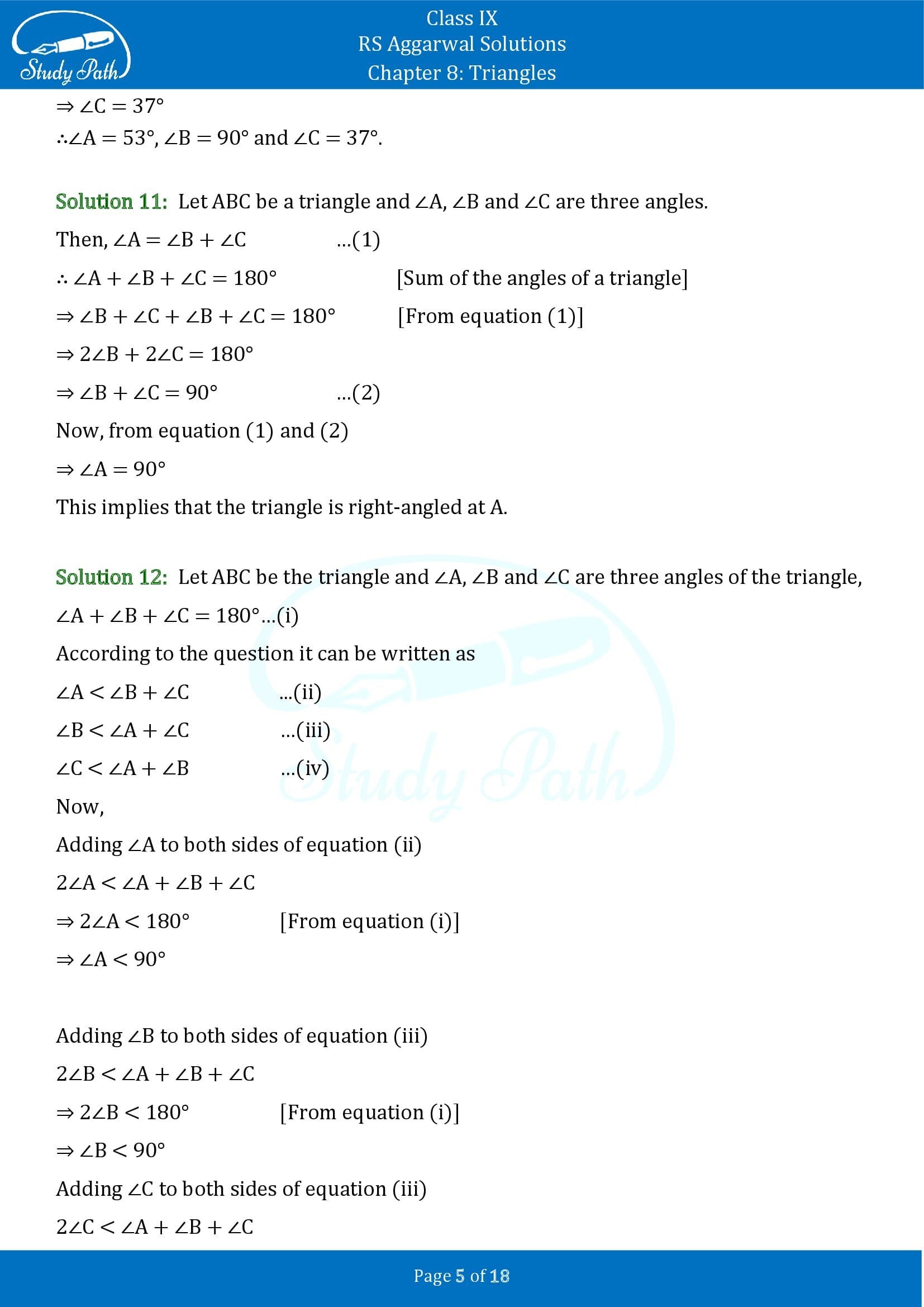 RS Aggarwal Solutions Class 9 Chapter 8 Triangles Exercise 8 0005
