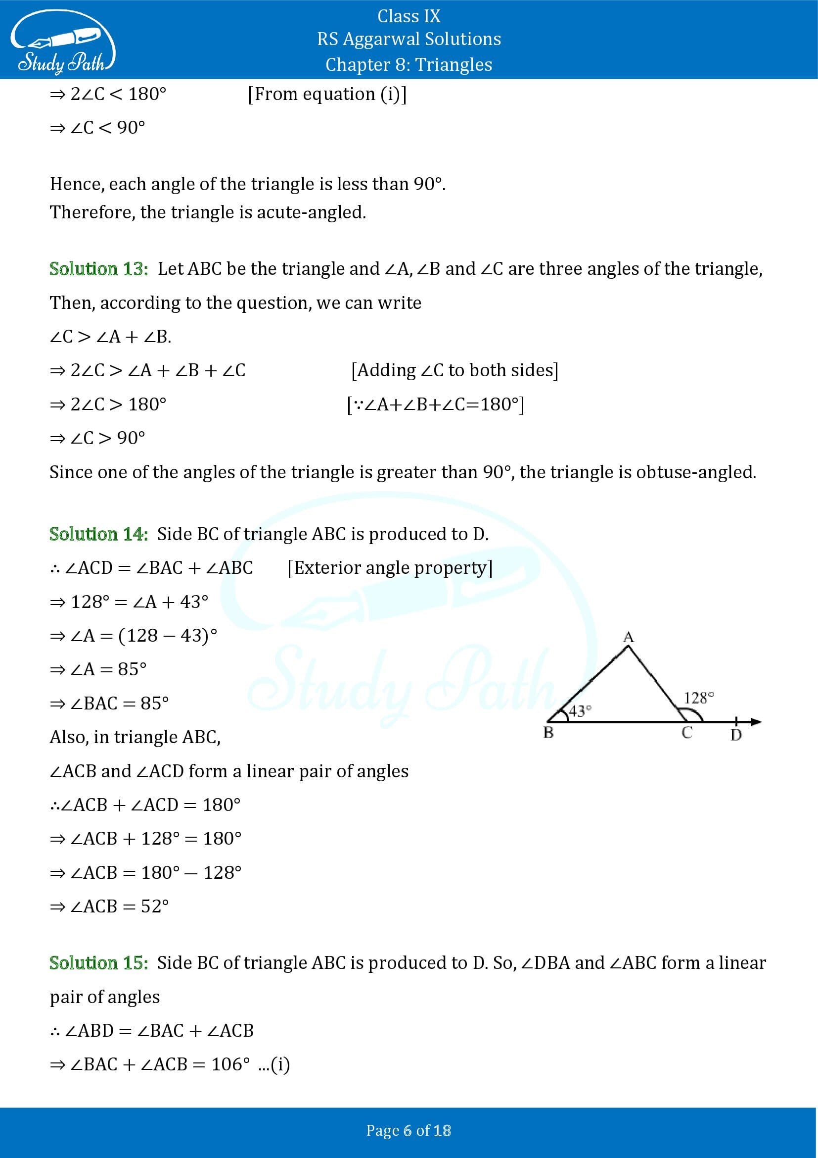 RS Aggarwal Solutions Class 9 Chapter 8 Triangles Exercise 8 0006