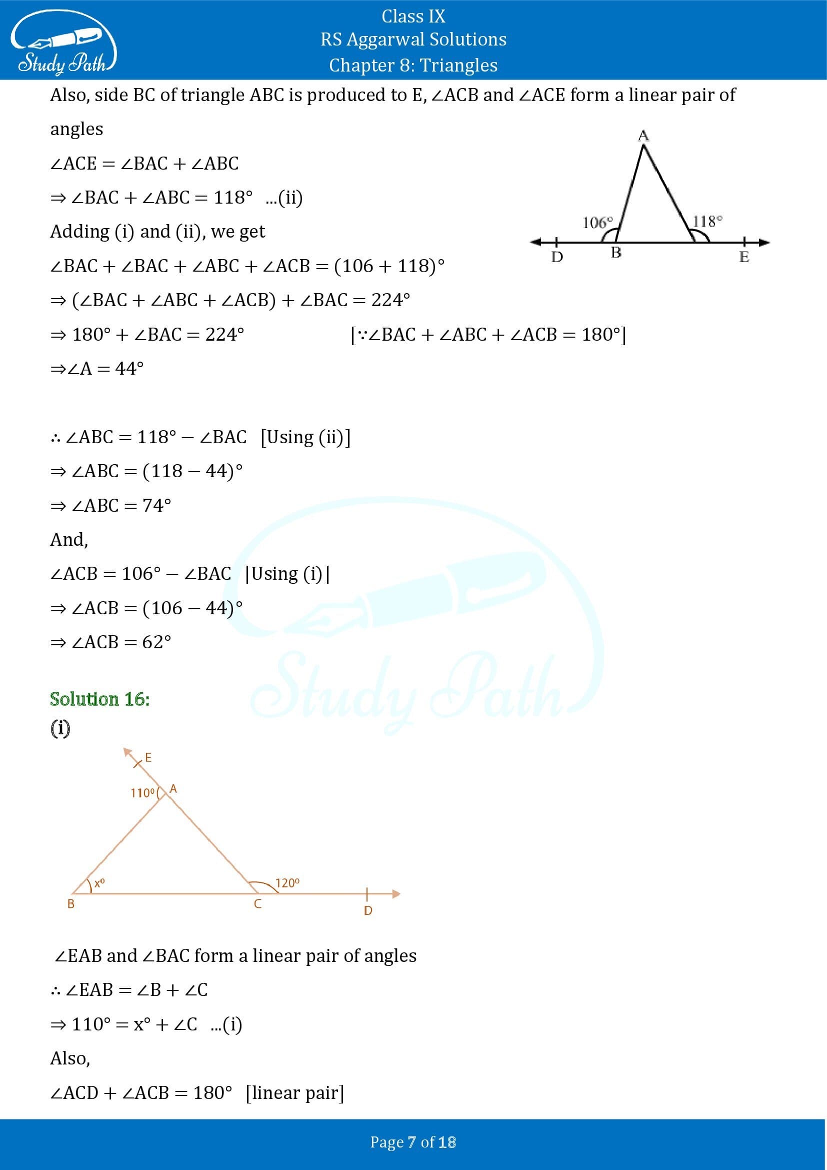 RS Aggarwal Solutions Class 9 Chapter 8 Triangles Exercise 8 0007