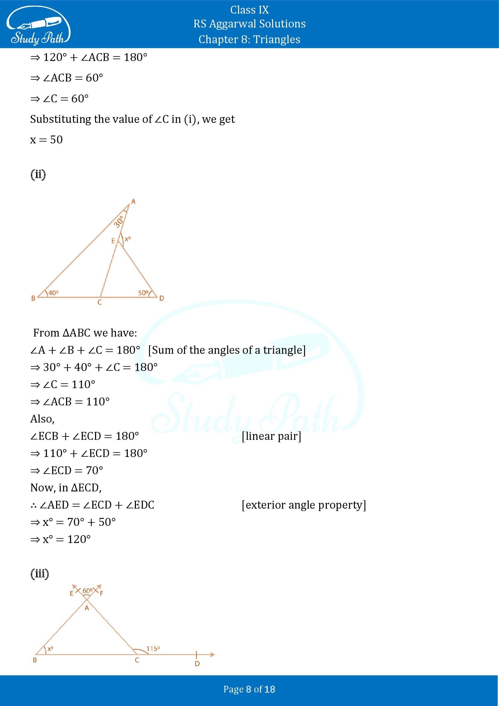 RS Aggarwal Solutions Class 9 Chapter 8 Triangles Exercise 8 0008