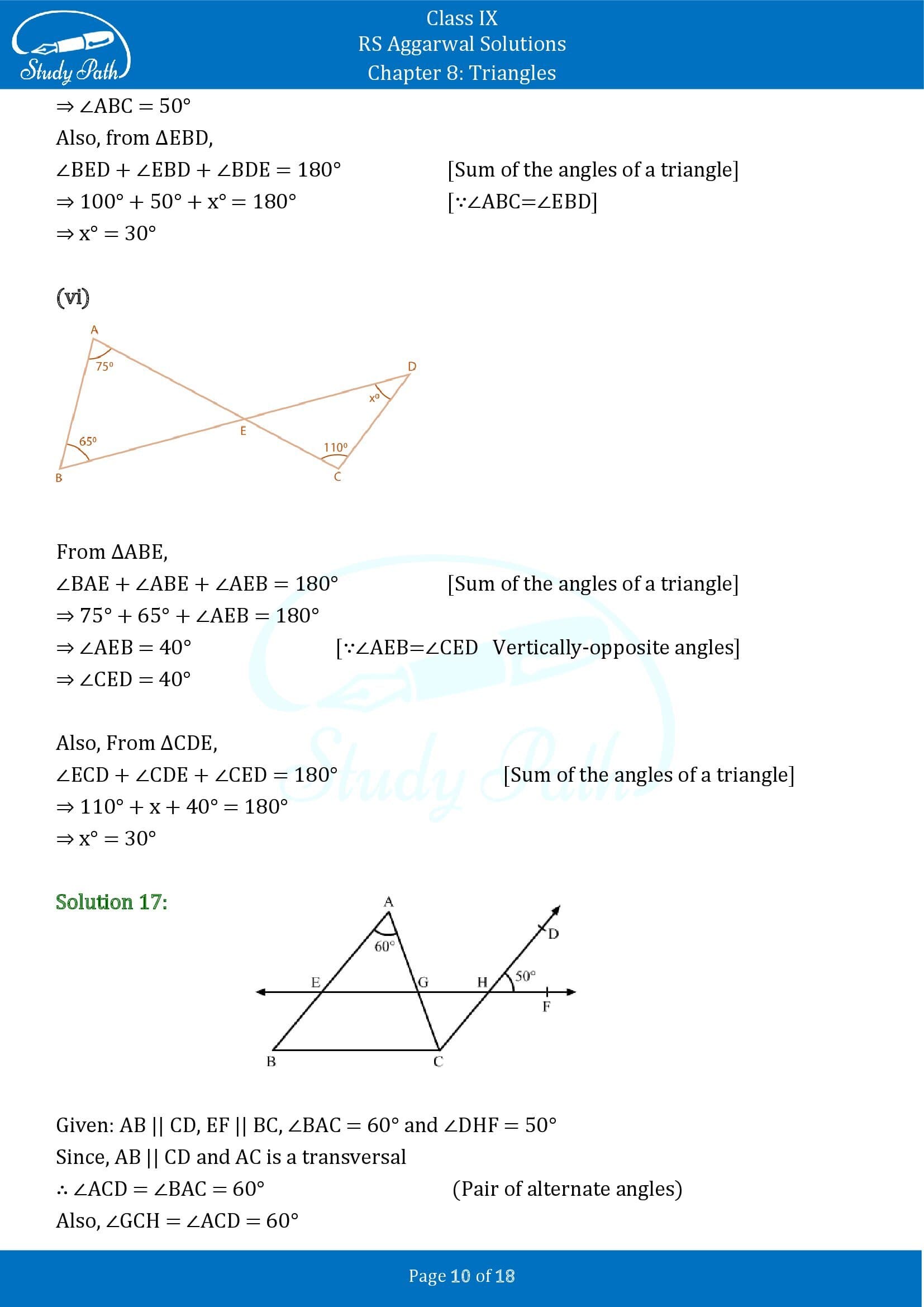 RS Aggarwal Solutions Class 9 Chapter 8 Triangles Exercise 8 0010