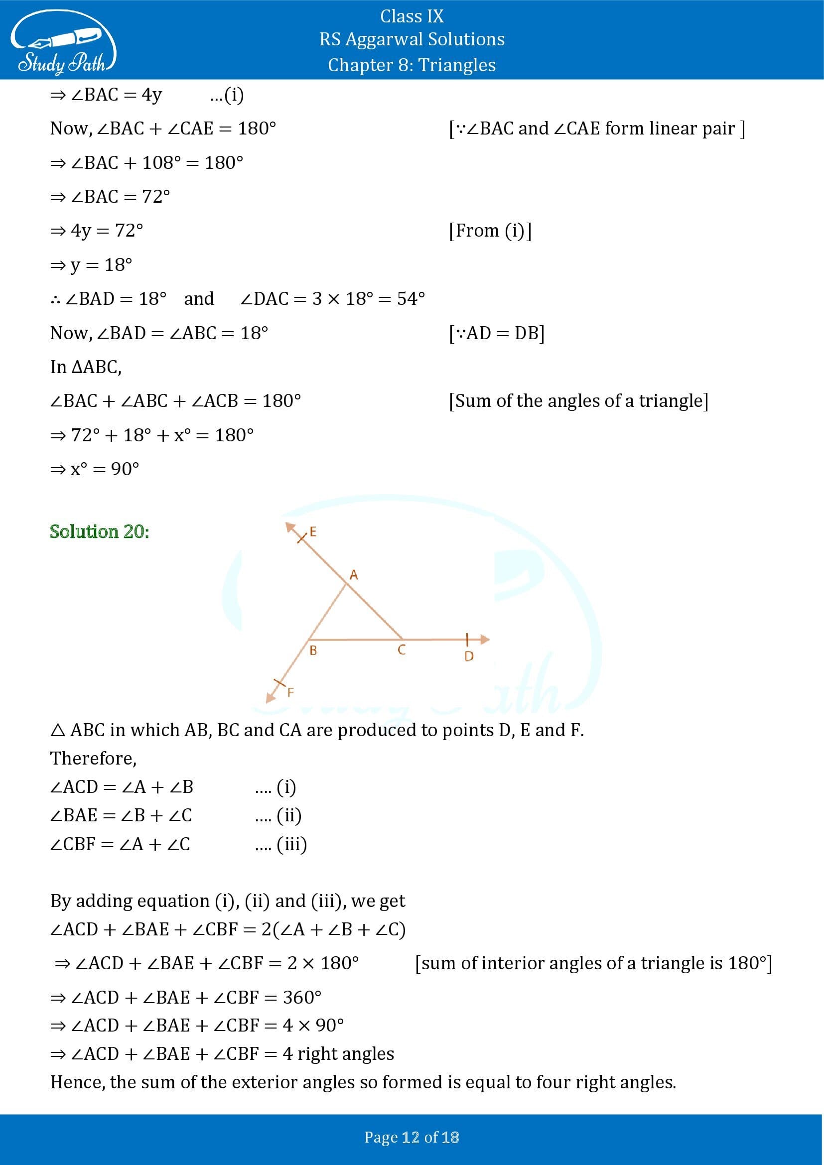 RS Aggarwal Solutions Class 9 Chapter 8 Triangles Exercise 8 0012