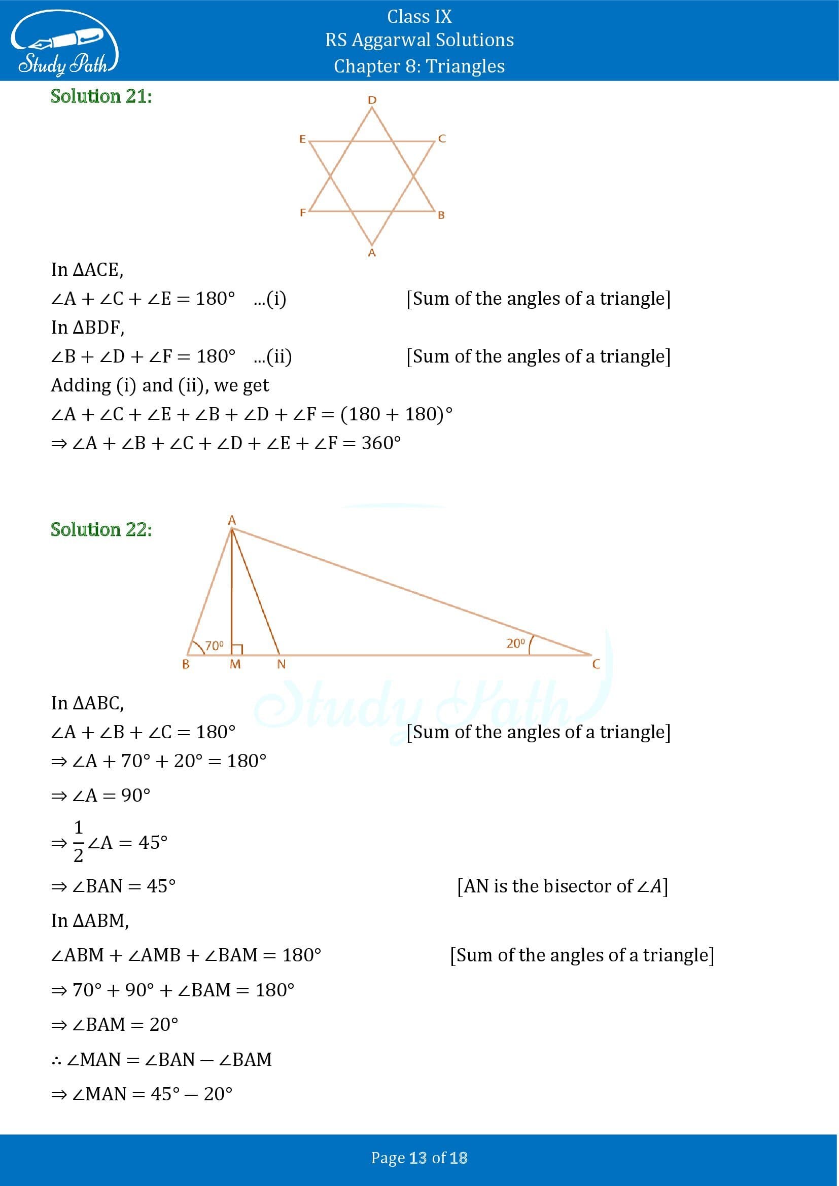 RS Aggarwal Solutions Class 9 Chapter 8 Triangles Exercise 8 0013