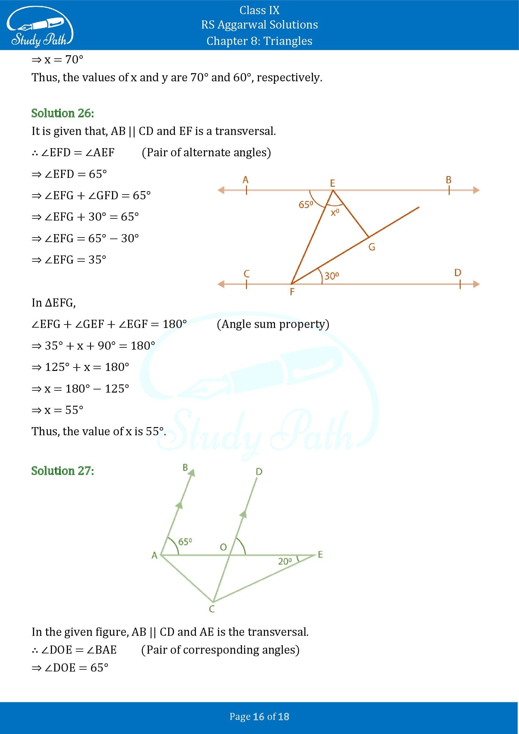 RS Aggarwal Solutions Class 9 Chapter 8 Triangles Exercise 8 0016