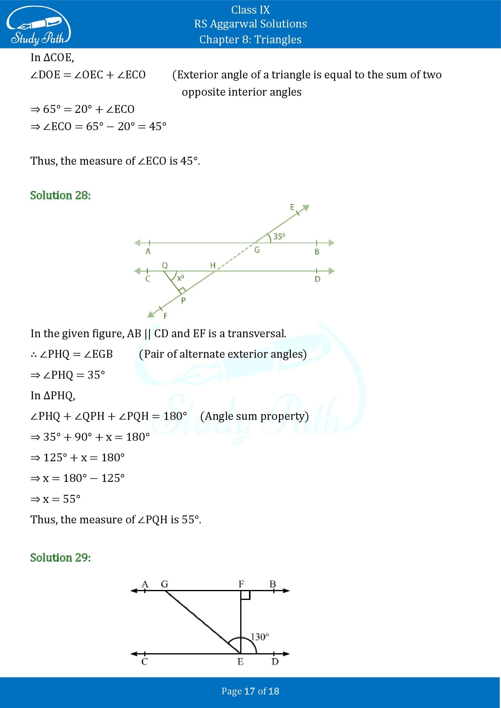 RS Aggarwal Solutions Class 9 Chapter 8 Triangles Exercise 8 0017