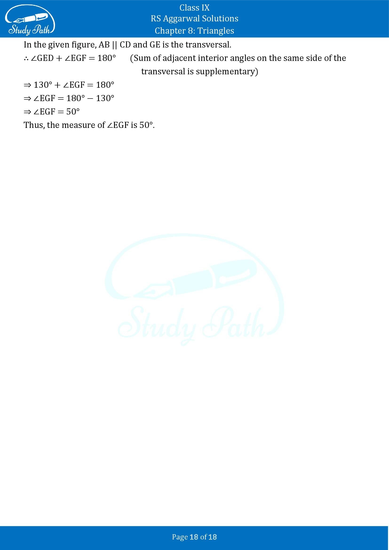 RS Aggarwal Solutions Class 9 Chapter 8 Triangles Exercise 8 0018