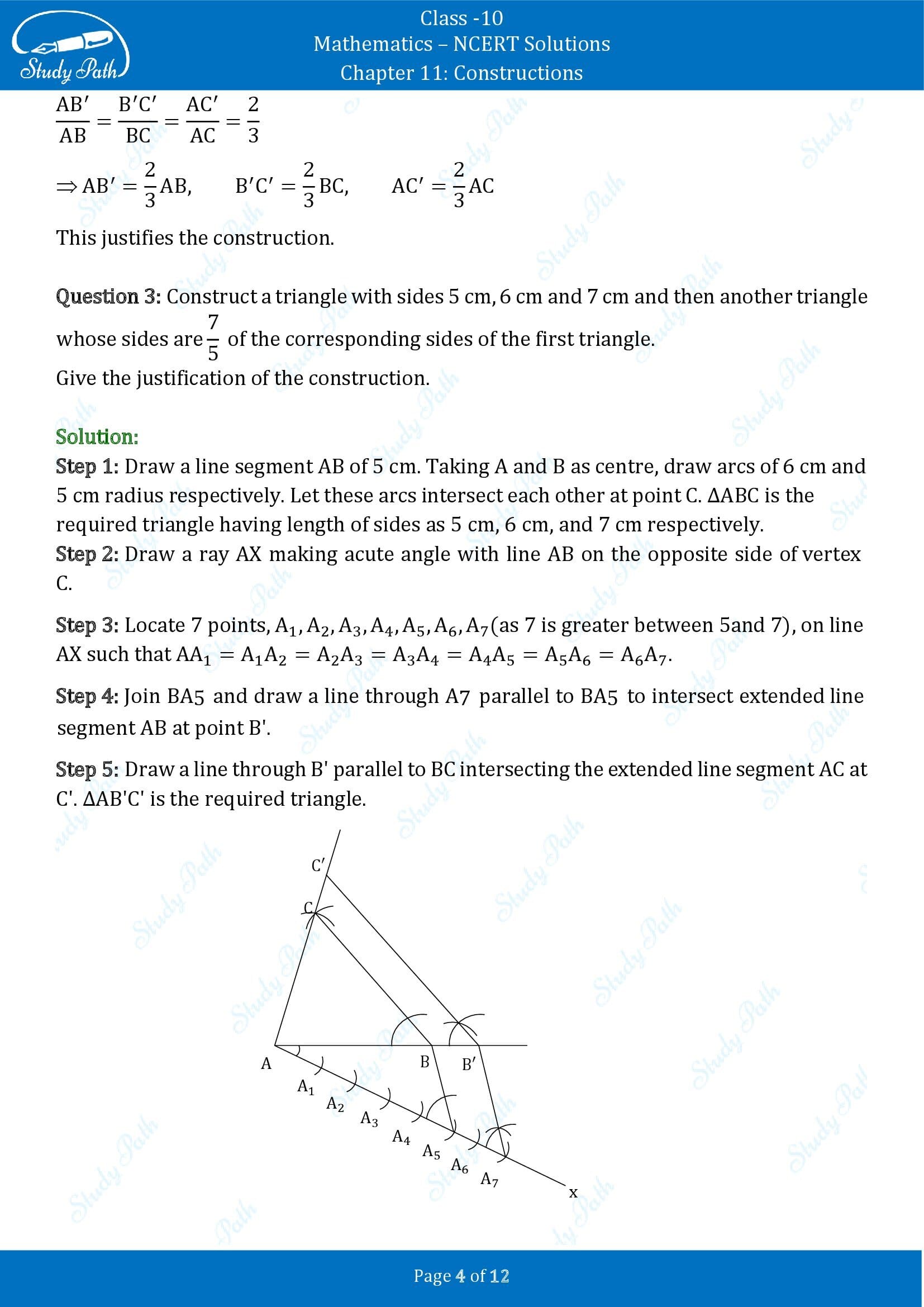 NCERT Solutions for Class 10 Maths Chapter 11 Constructions Exercise 11.1 00004