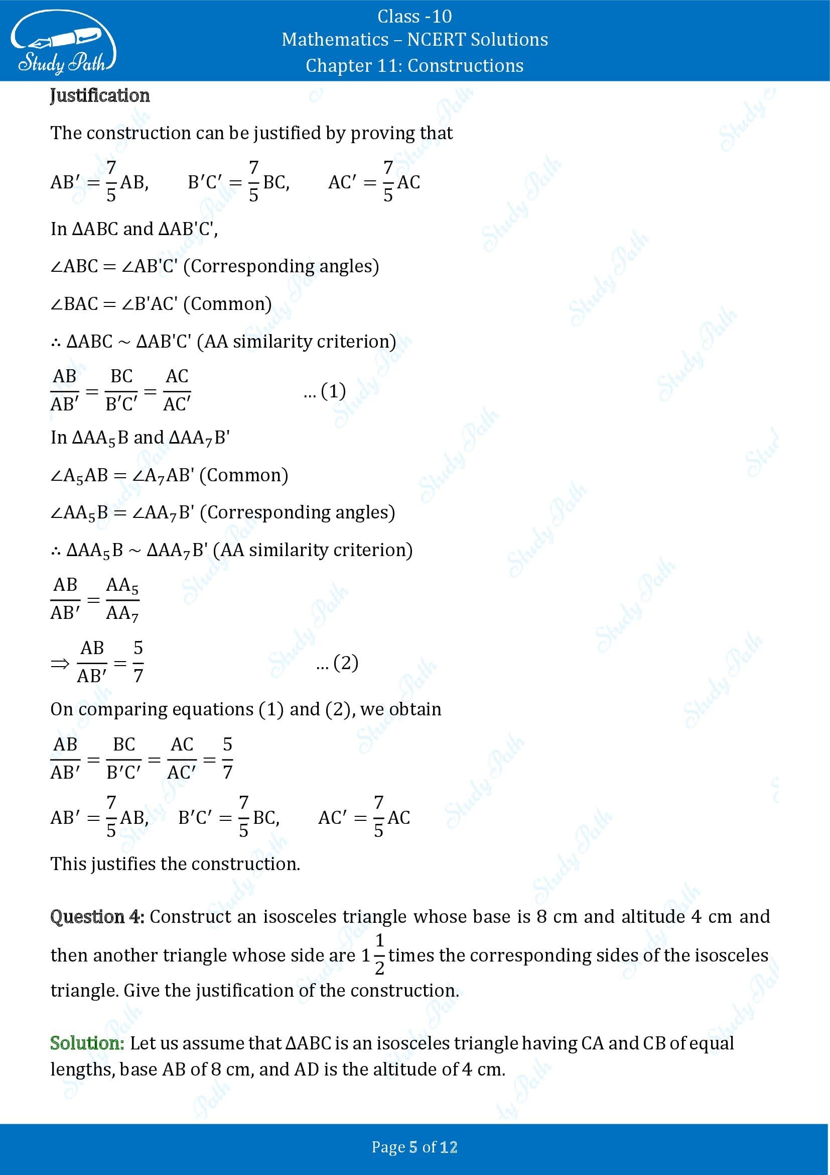 NCERT Solutions for Class 10 Maths Chapter 11 Constructions Exercise 11.1 00005