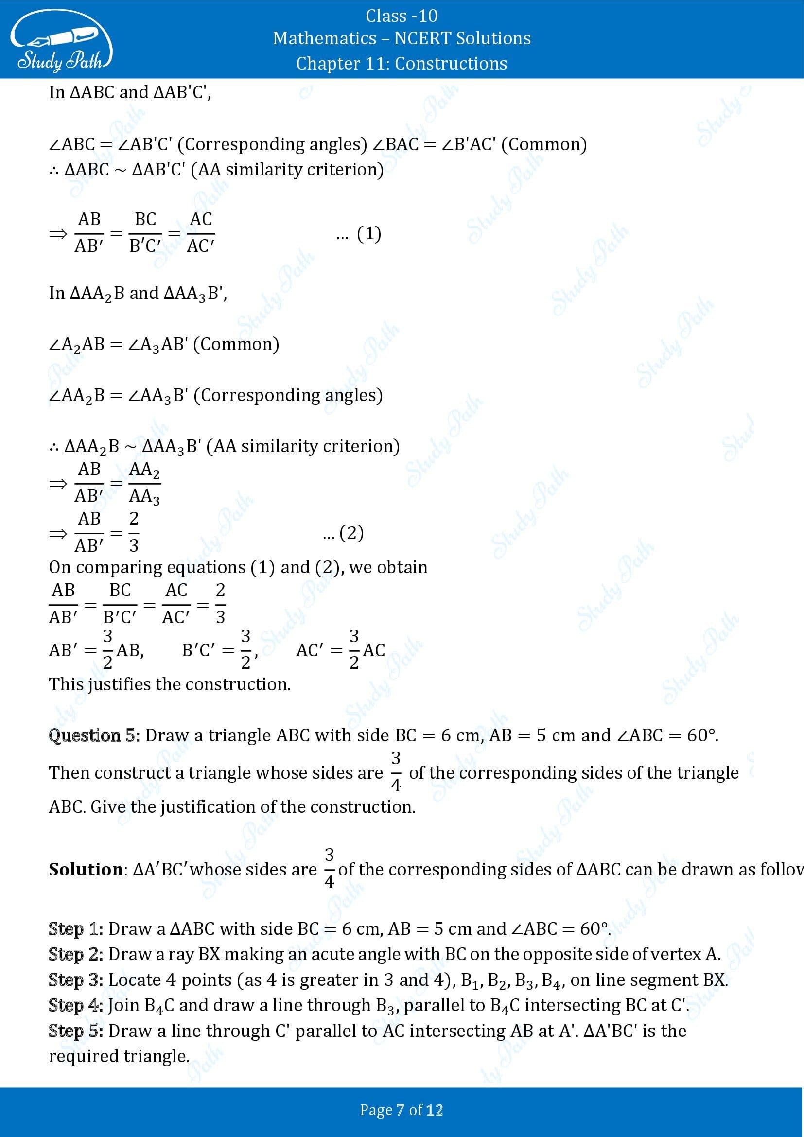 NCERT Solutions for Class 10 Maths Chapter 11 Constructions Exercise 11.1 00007
