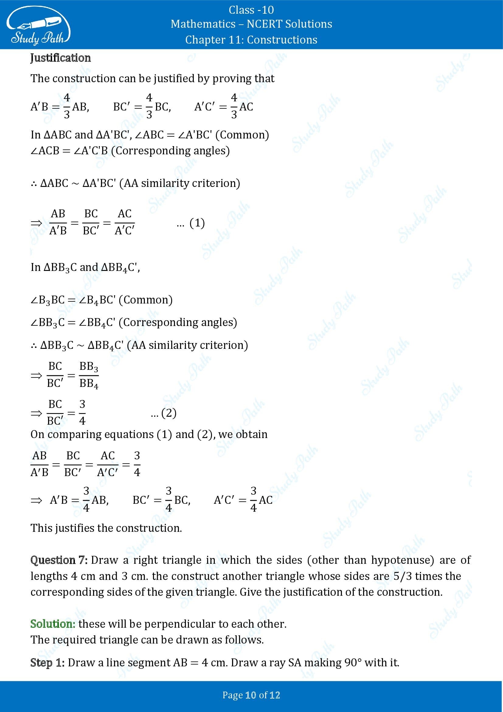 NCERT Solutions for Class 10 Maths Chapter 11 Constructions Exercise 11.1 00010