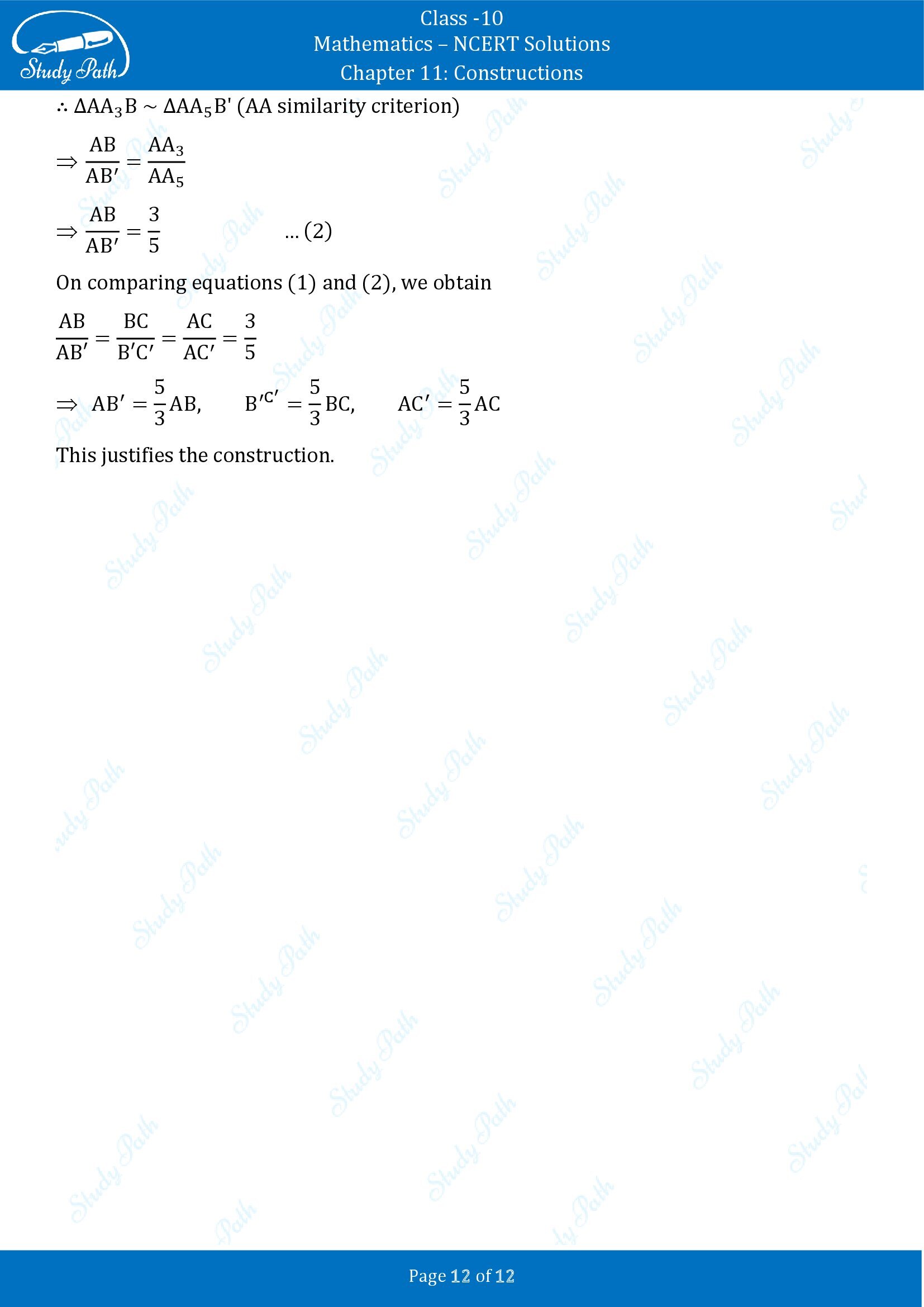NCERT Solutions for Class 10 Maths Chapter 11 Constructions Exercise 11.1 00012