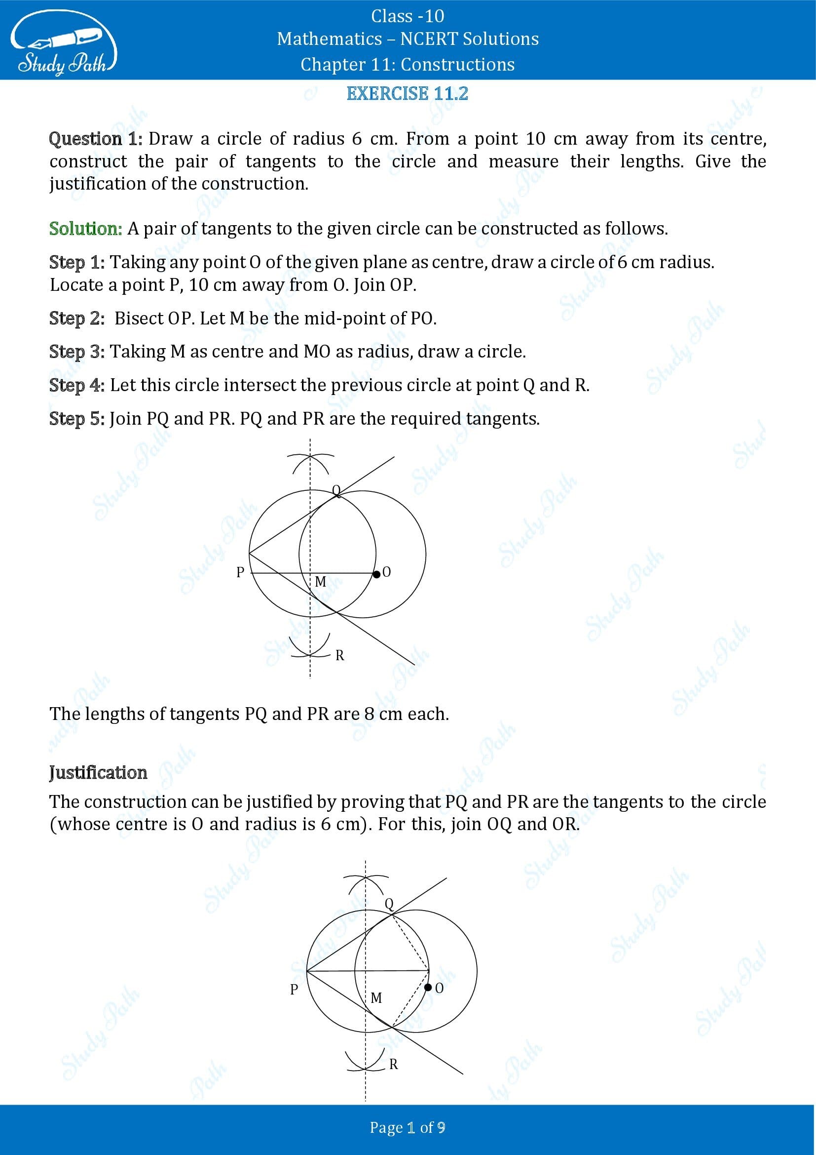 NCERT Solutions for Class 10 Maths Chapter 11 Constructions Exercise 11.2 00001