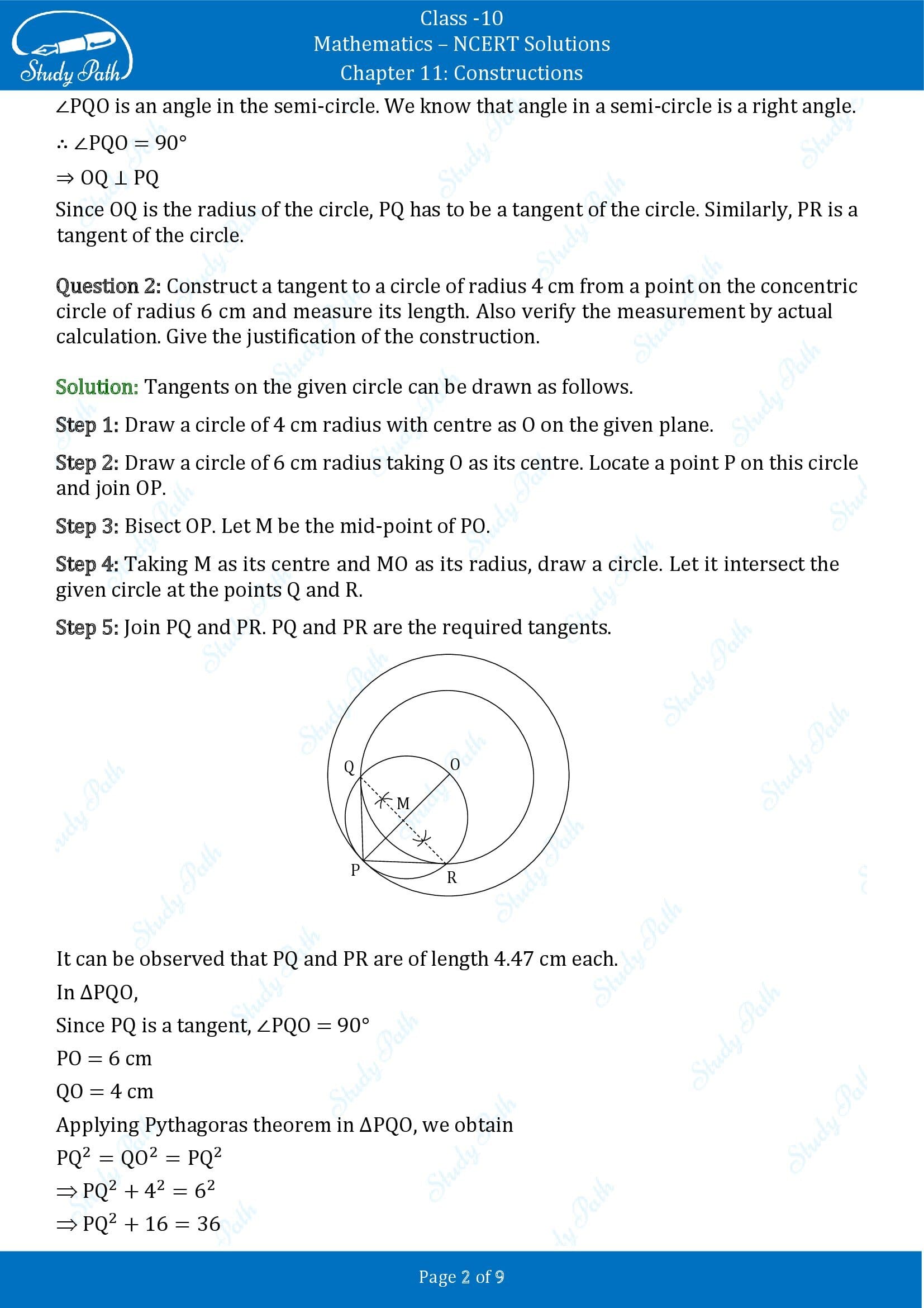 NCERT Solutions for Class 10 Maths Chapter 11 Constructions Exercise 11.2 00002