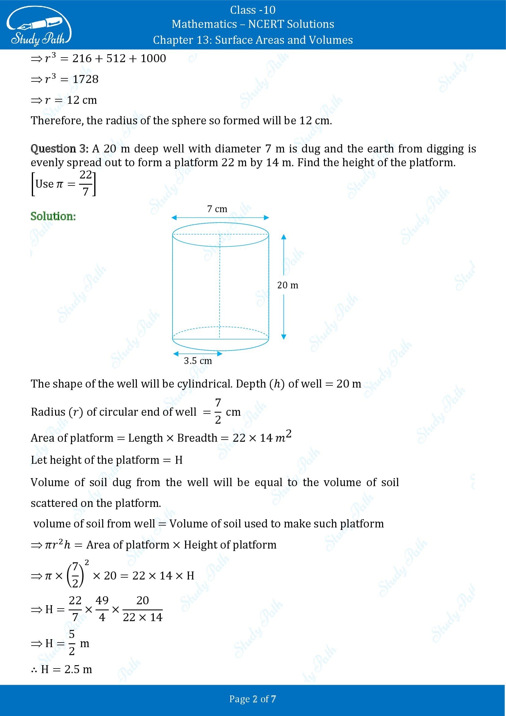 NCERT Solutions for Class 10 Maths Chapter 13 Surface Areas and Volumes Exercise 13.3 00002