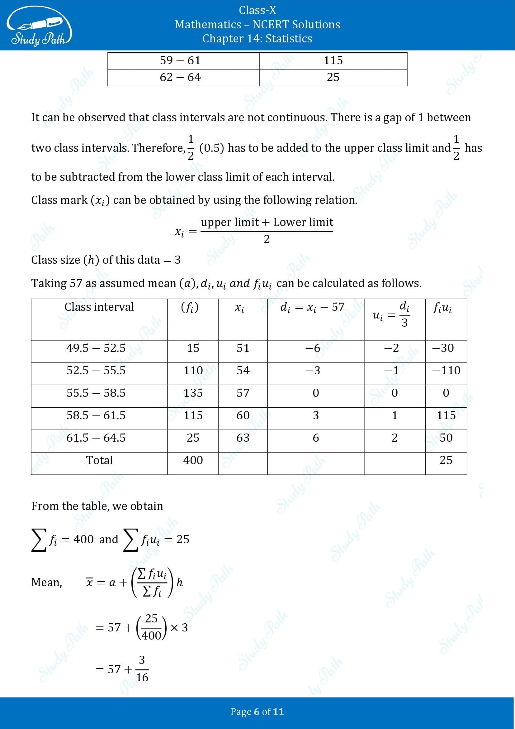 NCERT Solutions for Class 10 Maths Chapter 14 Statistics Exercise 14.1 00006