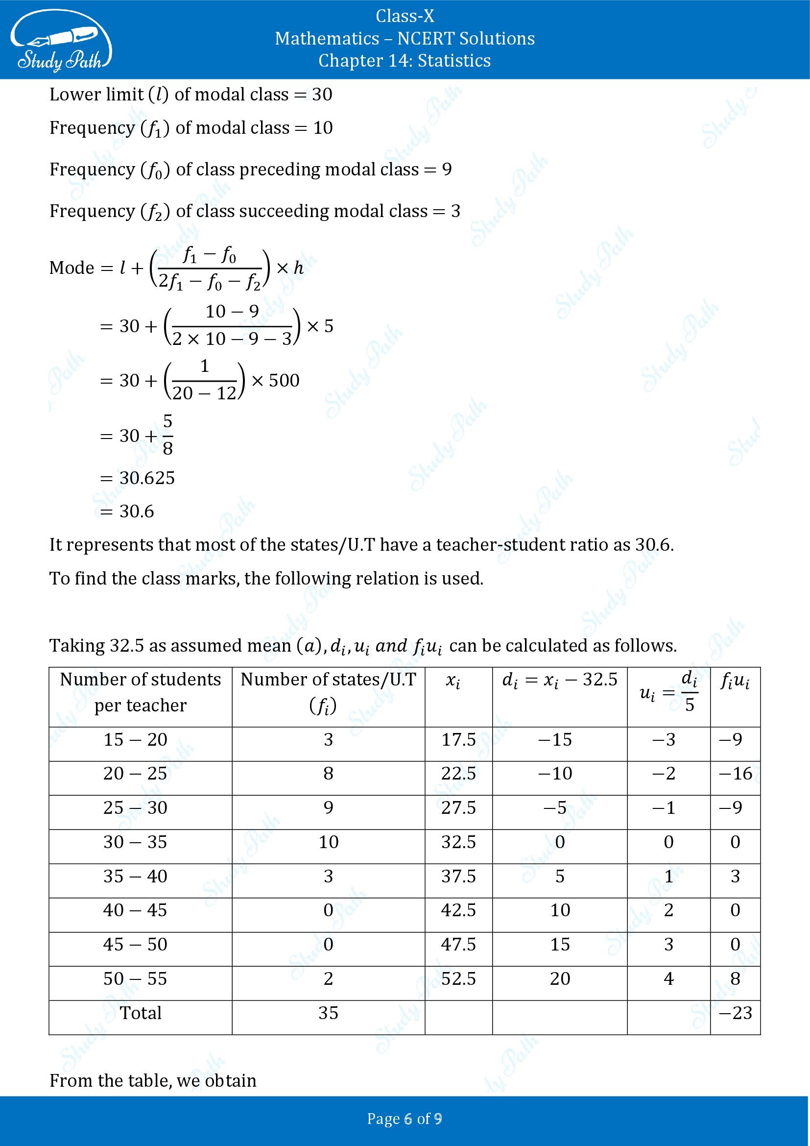 NCERT Solutions for Class 10 Maths Chapter 14 Statistics Exercise 14.2 00006