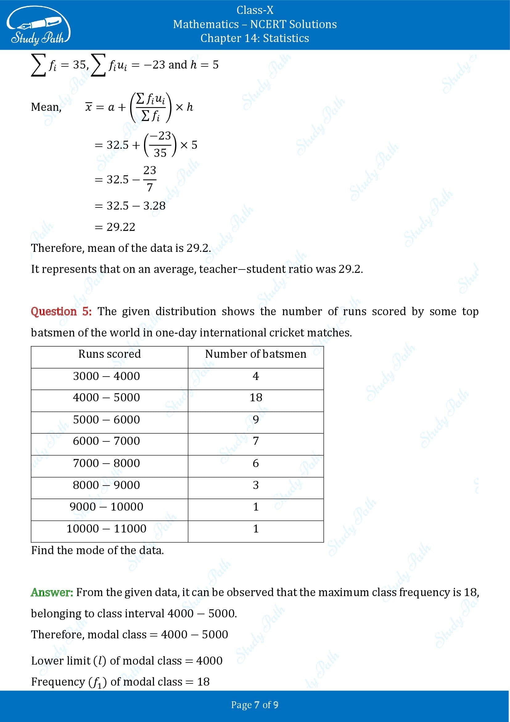 NCERT Solutions for Class 10 Maths Chapter 14 Statistics Exercise 14.2 00007