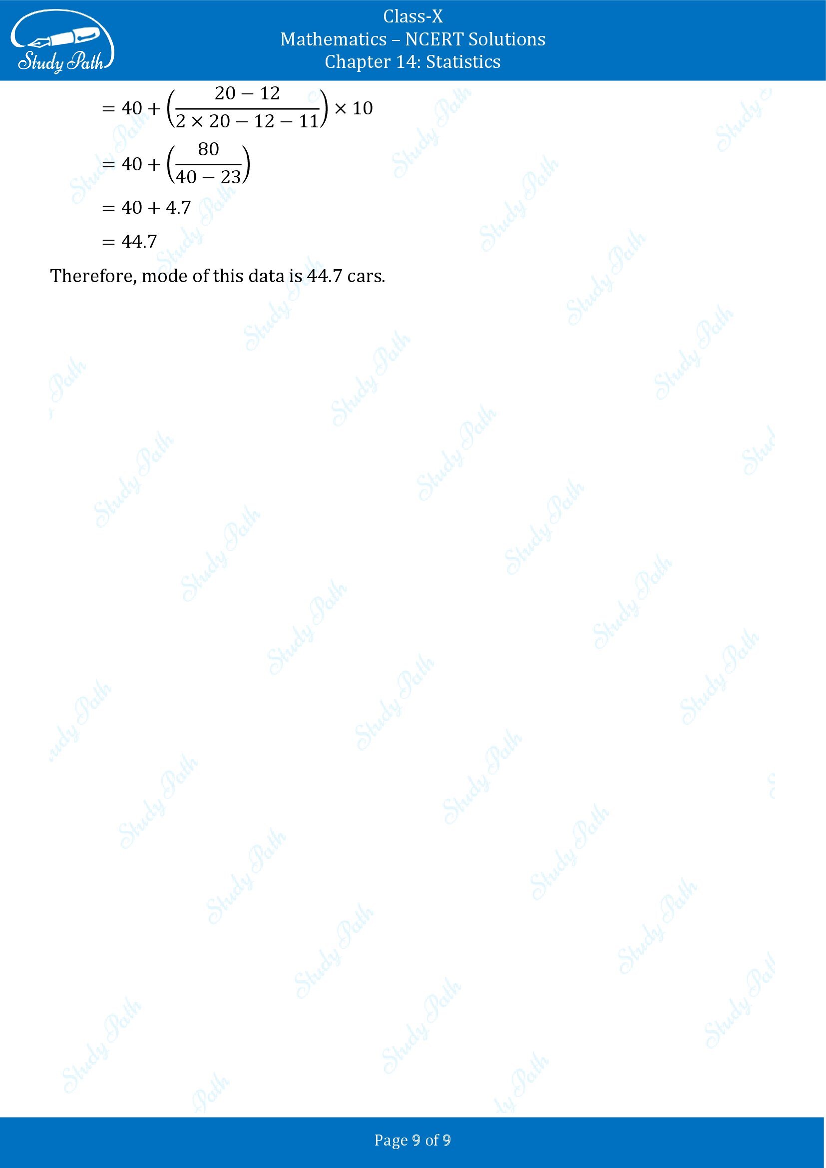 NCERT Solutions for Class 10 Maths Chapter 14 Statistics Exercise 14.2 00009