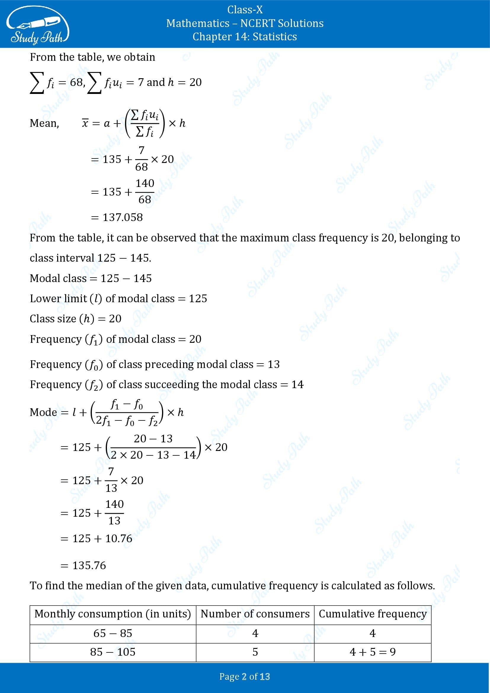 NCERT Solutions for Class 10 Maths Chapter 14 Statistics Exercise 14.3 00002