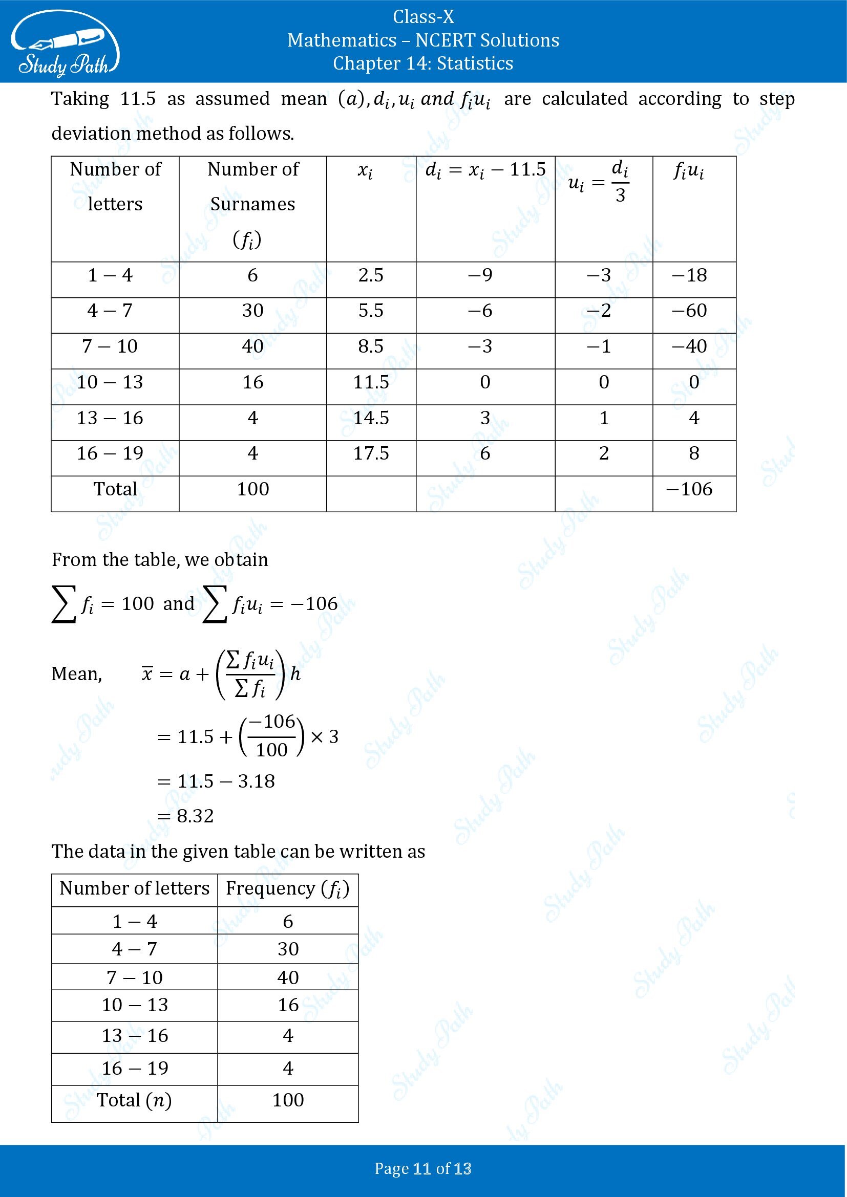 NCERT Solutions for Class 10 Maths Chapter 14 Statistics Exercise 14.3 00011