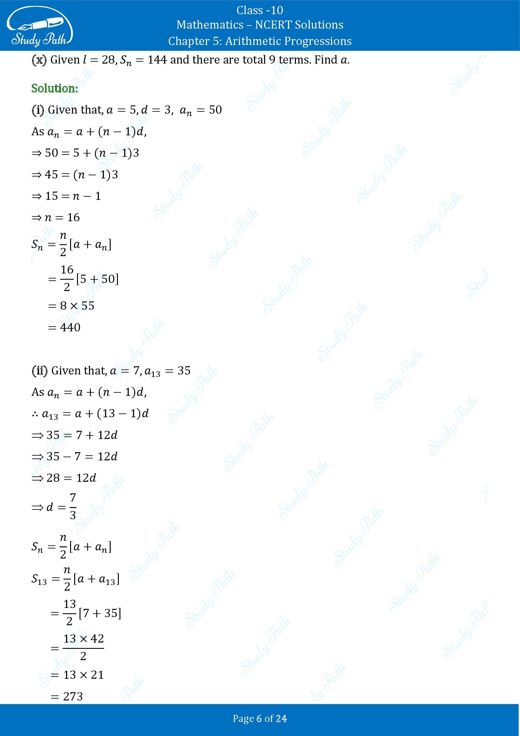 NCERT Solutions for Class 10 Maths Chapter 5 Arithmetic Progressions Exercise 5.3 00006