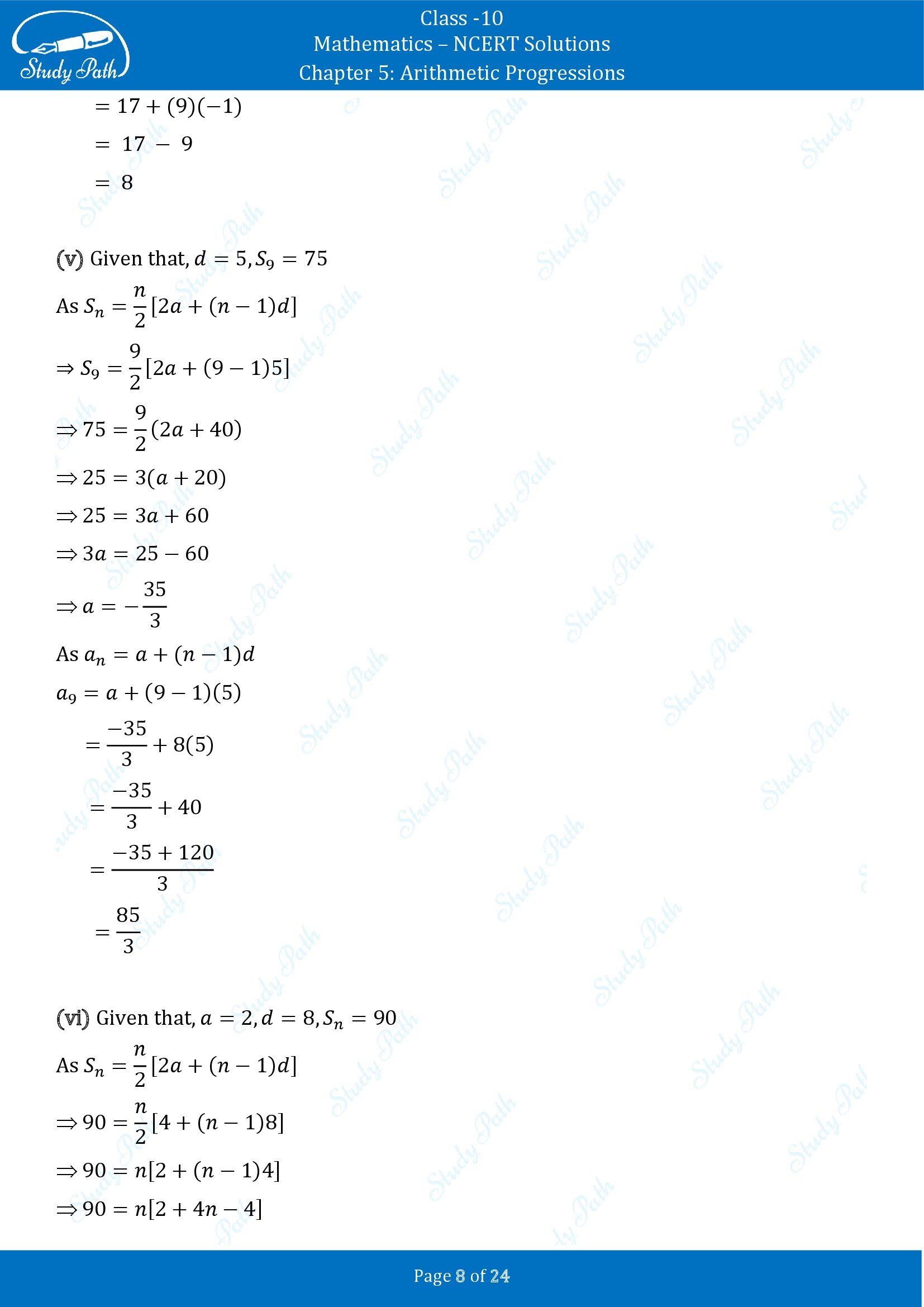 NCERT Solutions for Class 10 Maths Chapter 5 Arithmetic Progressions Exercise 5.3 00008