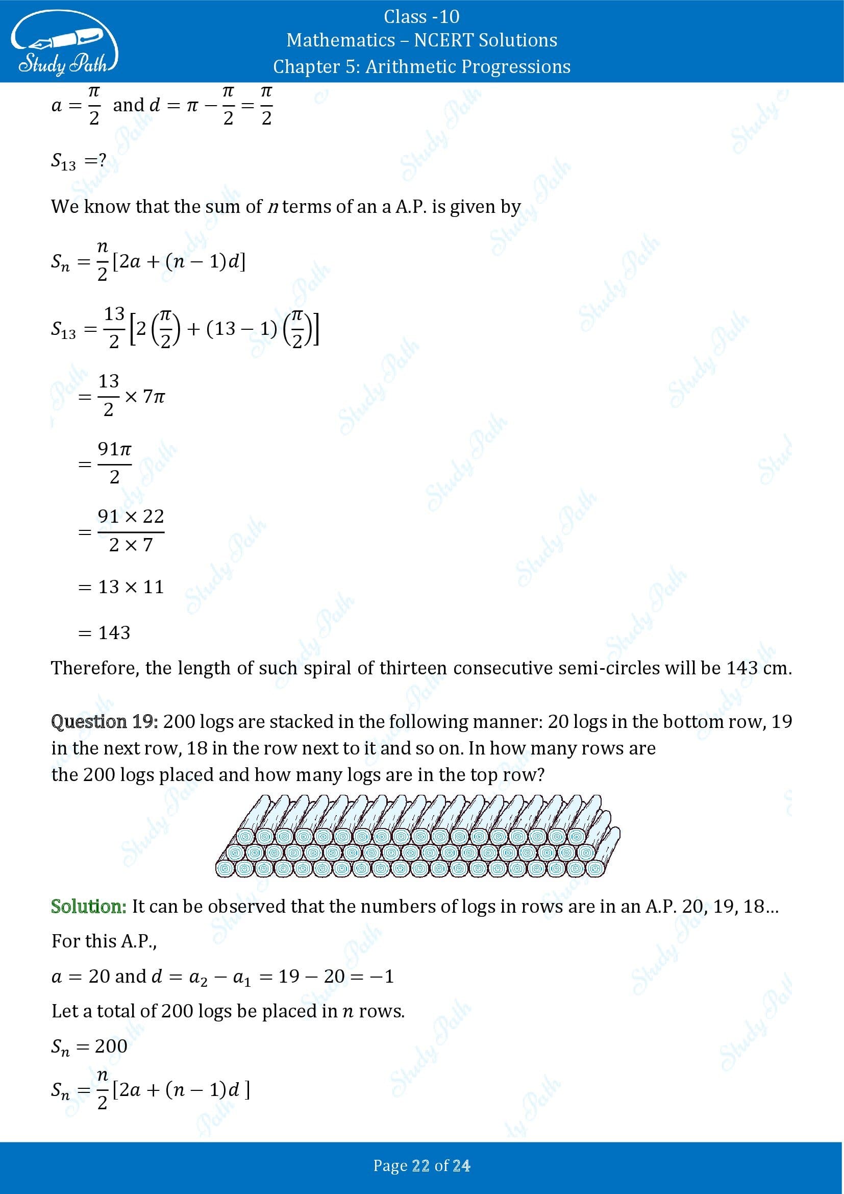 NCERT Solutions for Class 10 Maths Chapter 5 Arithmetic Progressions Exercise 5.3 00022