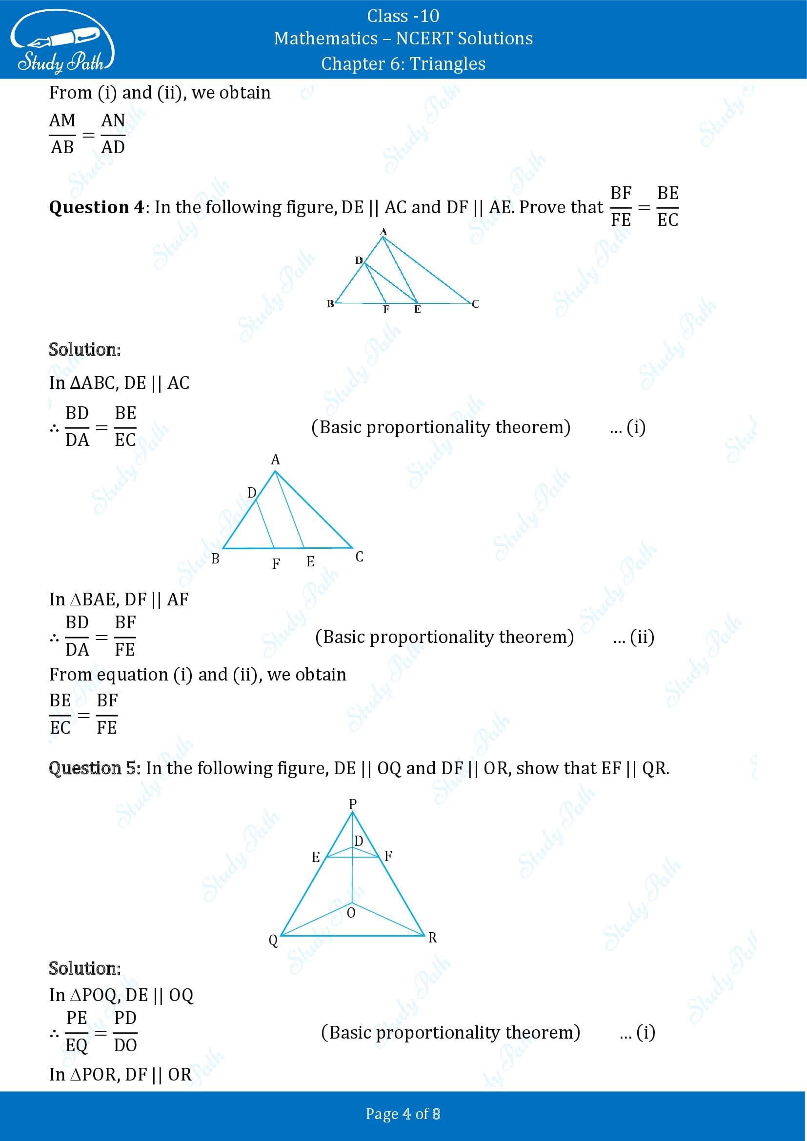 NCERT Solutions for Class 10 Maths Chapter 6 Triangles Exercise 6.2 00004