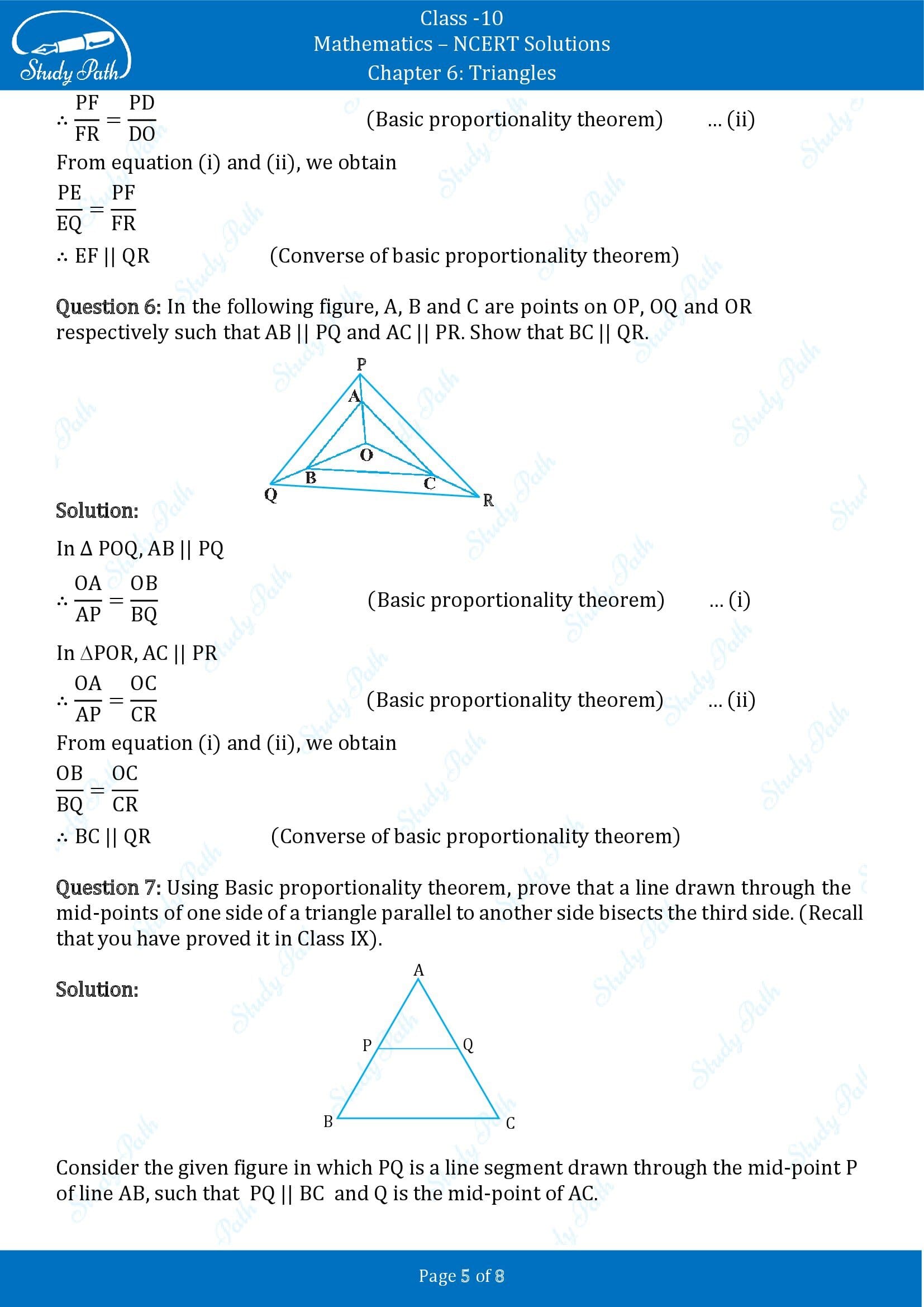 NCERT Solutions for Class 10 Maths Chapter 6 Triangles Exercise 6.2 00005