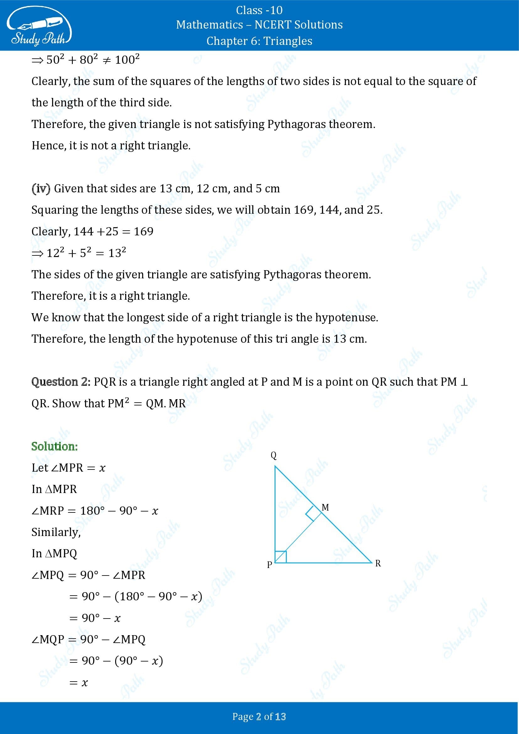 NCERT Solutions for Class 10 Maths Chapter 6 Triangles Exercise 6.5 00002