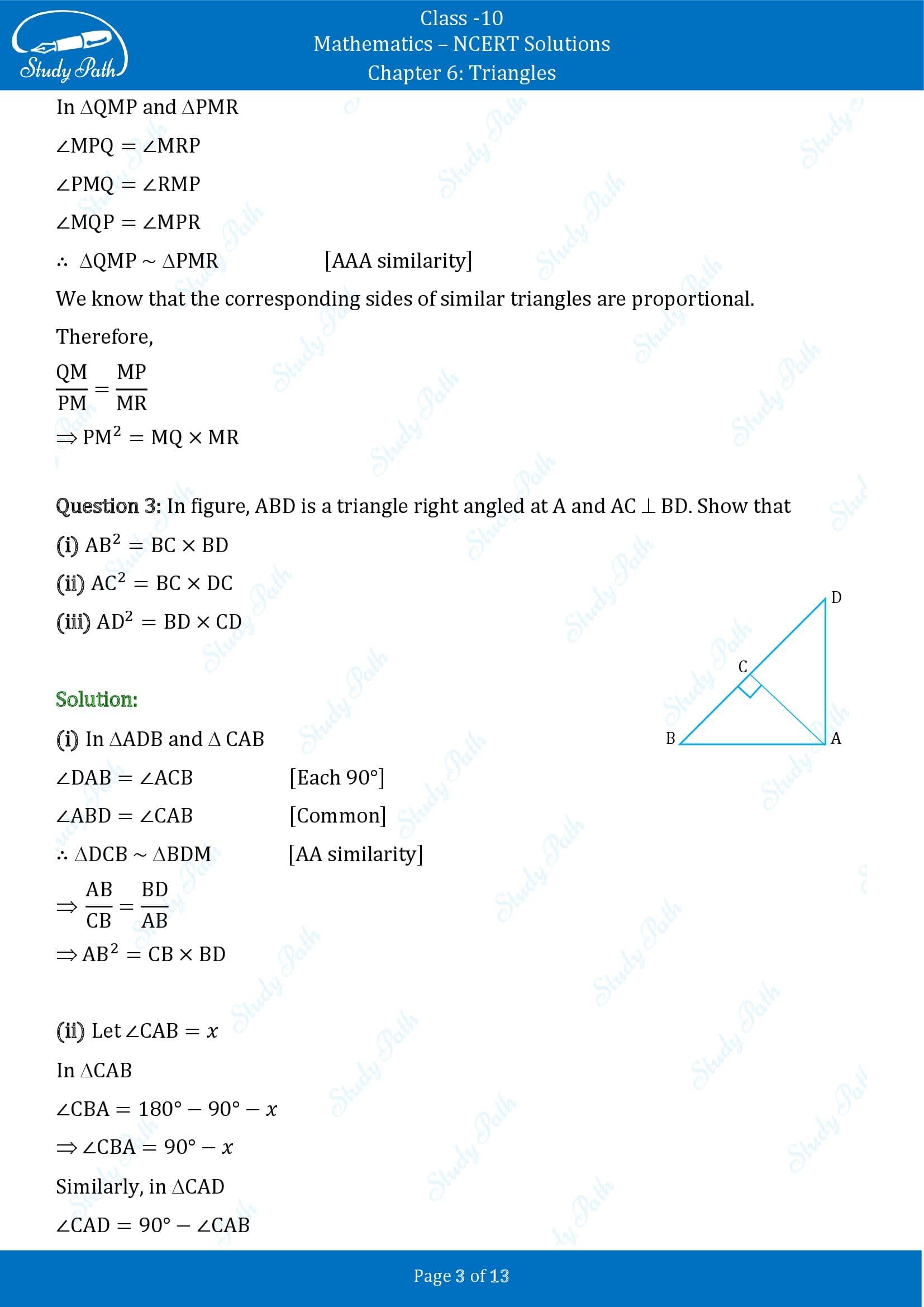 NCERT Solutions for Class 10 Maths Chapter 6 Triangles Exercise 6.5 00003