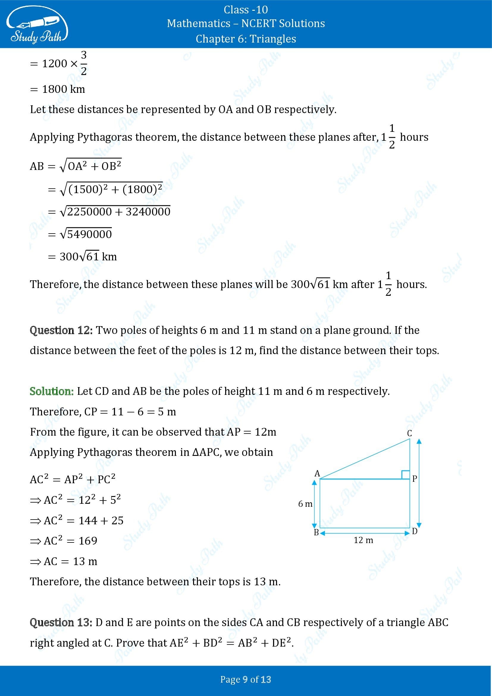 NCERT Solutions for Class 10 Maths Chapter 6 Triangles Exercise 6.5 00009