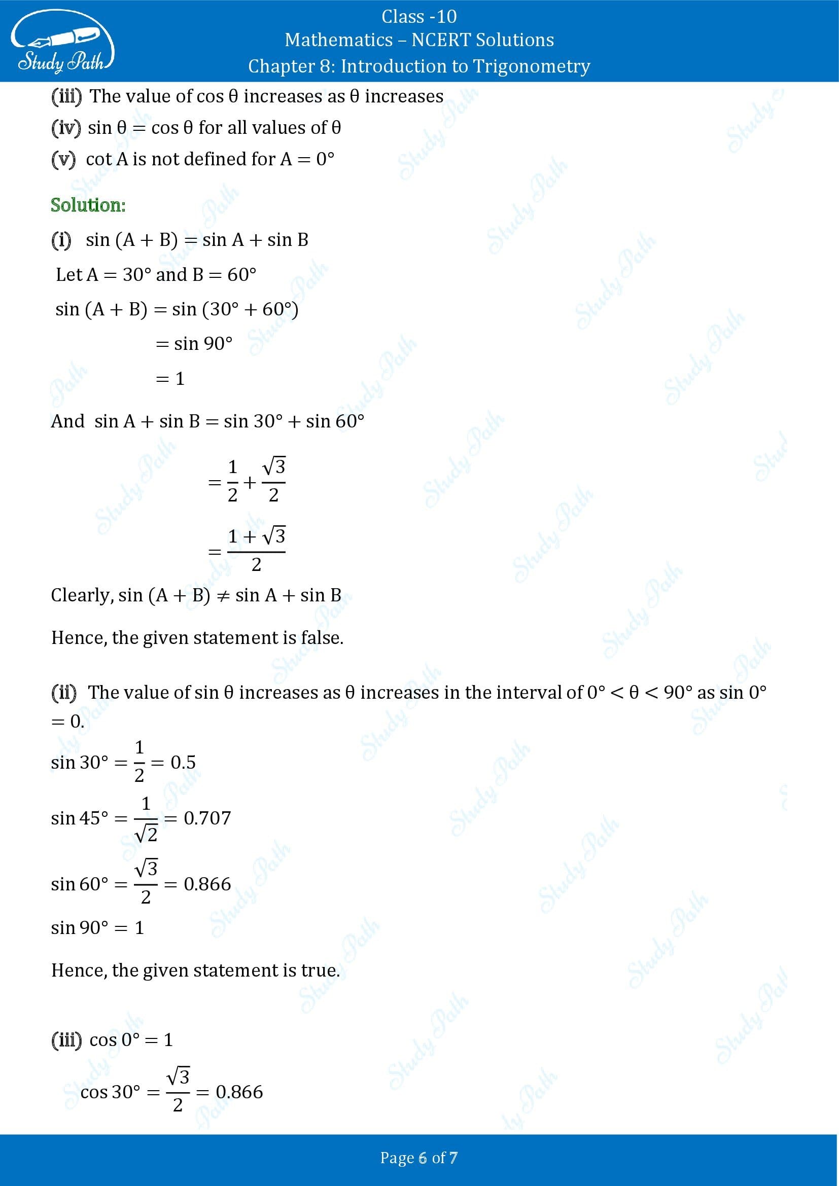 NCERT Solutions for Class 10 Maths Chapter 8 Introduction to Trigonometry Exercise 8.2 00006