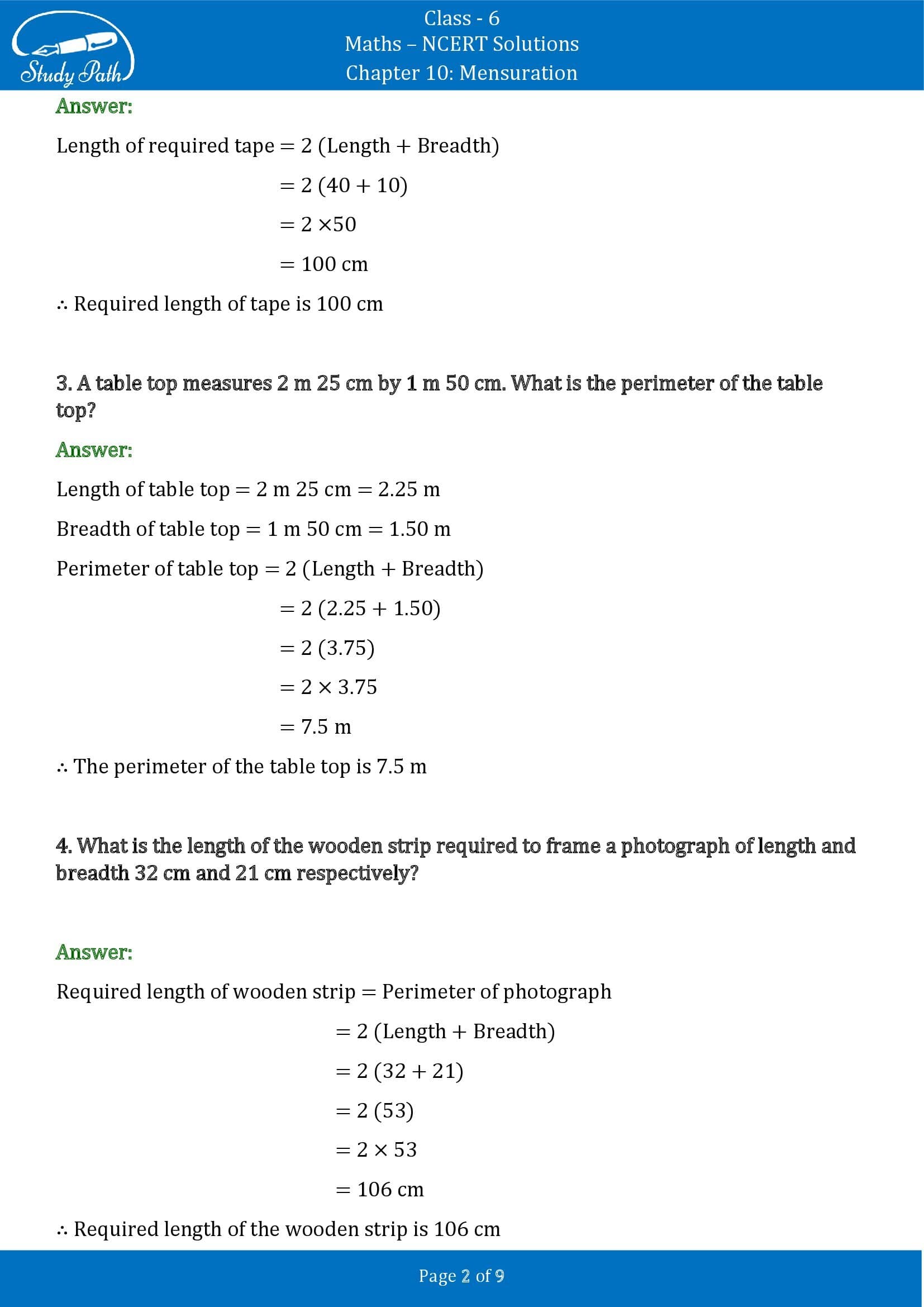 NCERT Solutions for Class 6 Maths Chapter 10 Mensuration Exercise 10.1 00002