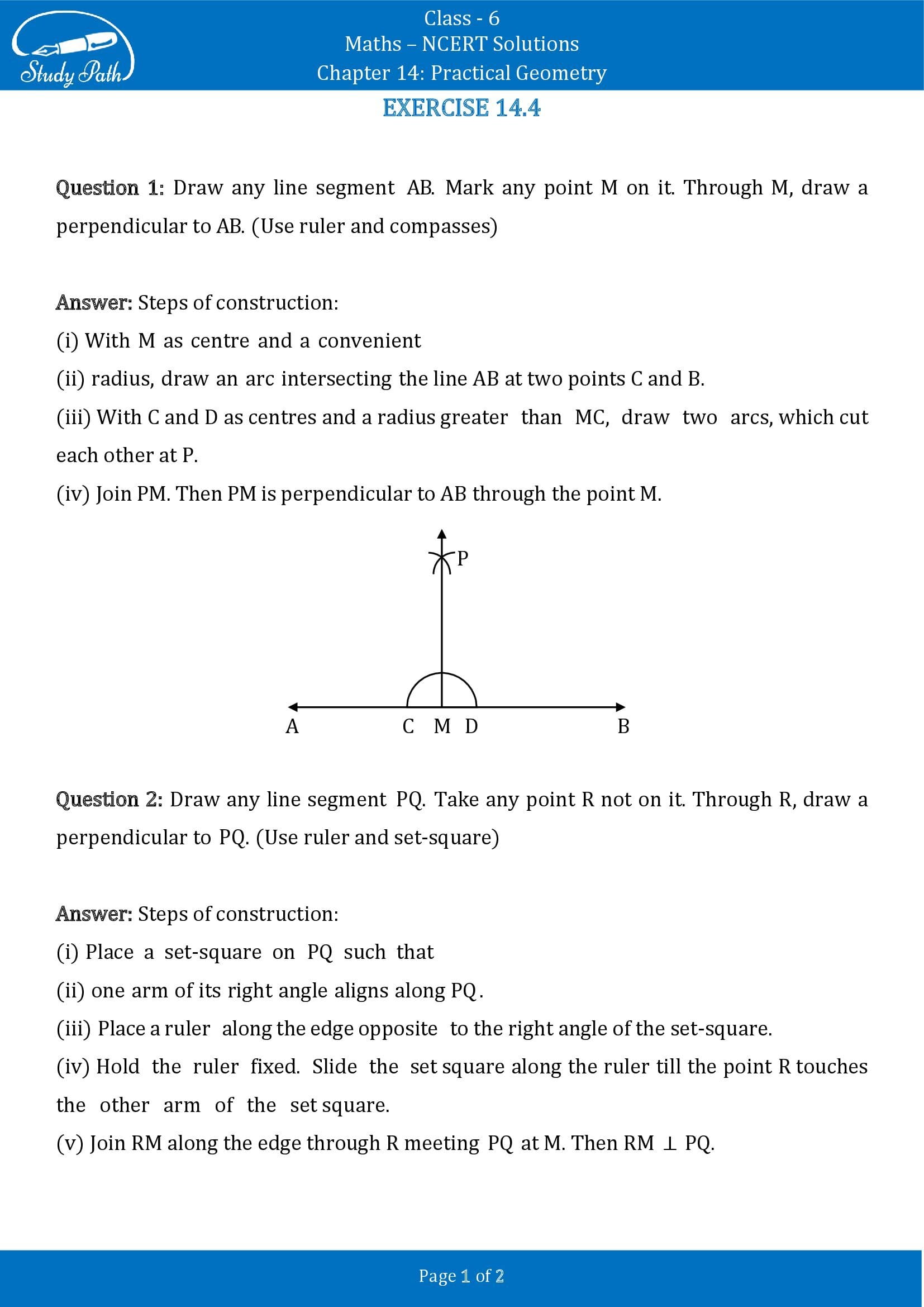 NCERT Solutions for Class 6 Maths Chapter 14 Practical Geometry Exercise 14.4 00001