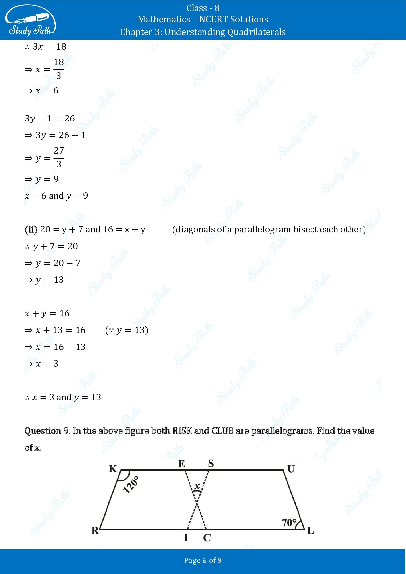 NCERT Solutions for Class 8 Maths Chapter 3 Understanding Quadrilaterals Exercise 3.3 00006
